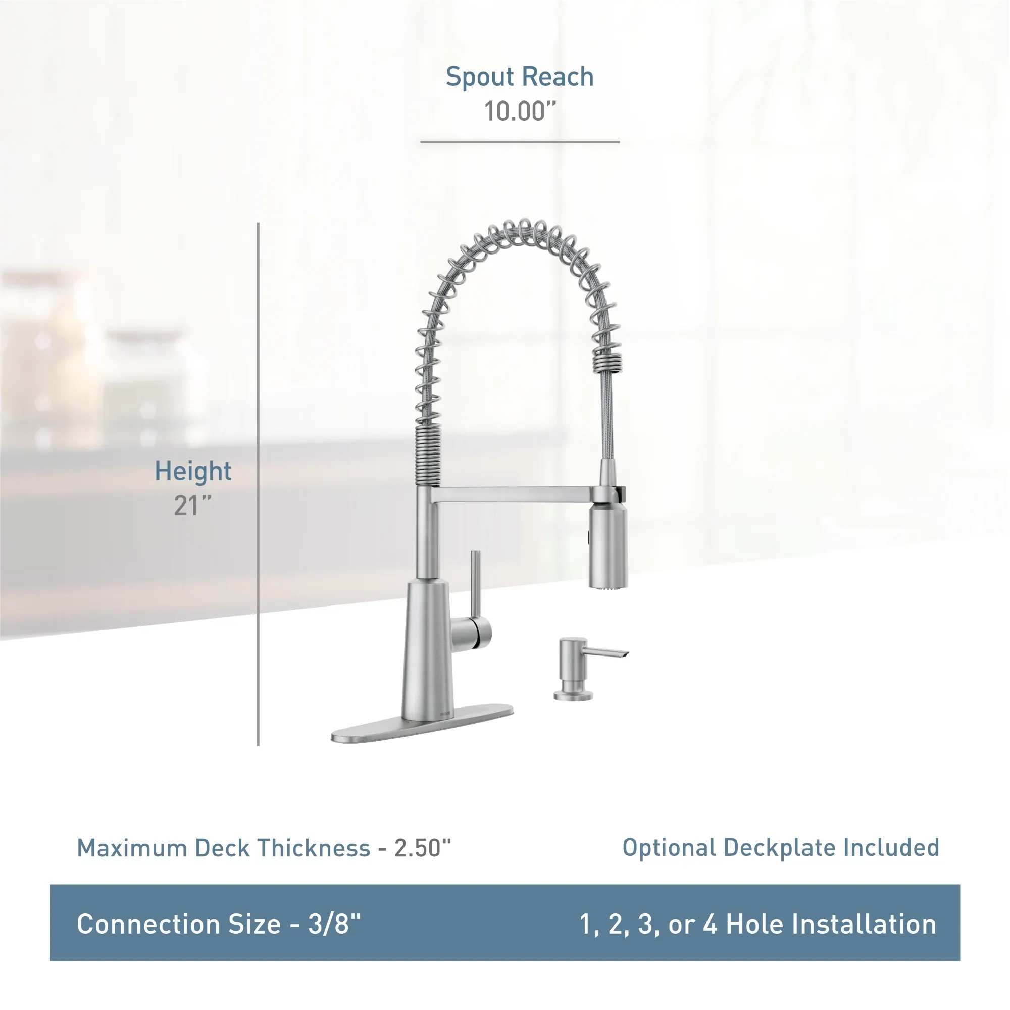 Nori One-Handle Pre-Rinse Spring Pulldown Kitchen Faucet - Image 3