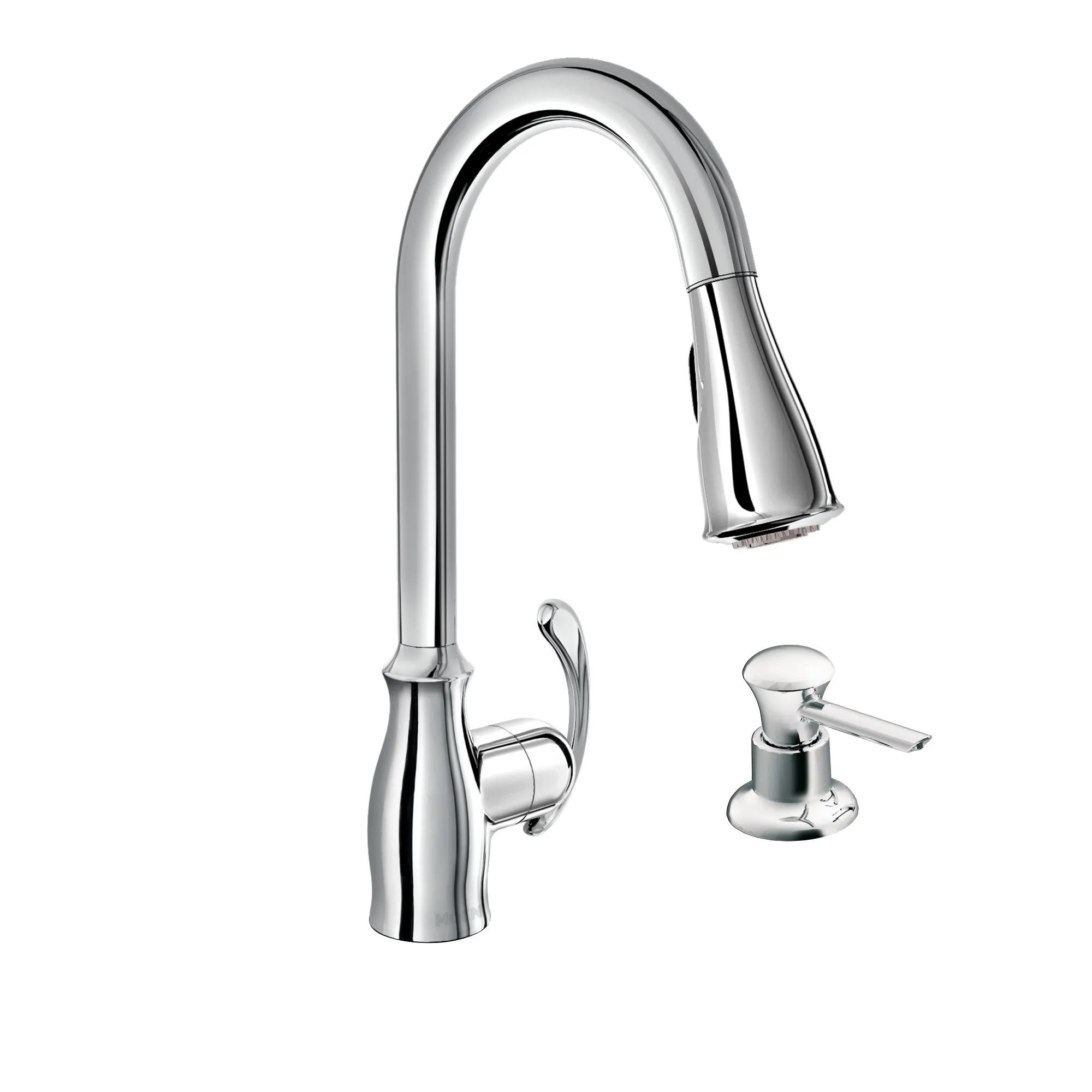 Kipton Chrome One-Handle High Arc Pulldown Kitchen Faucet - Image 2