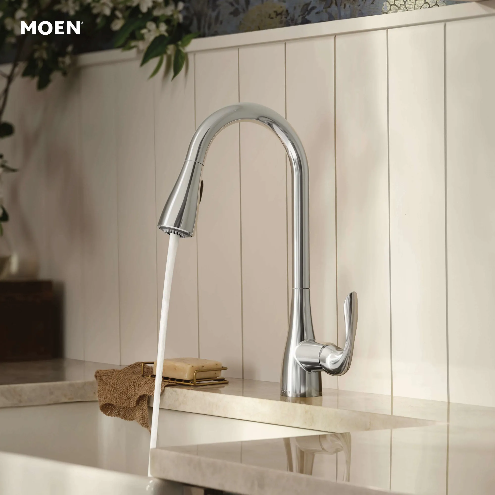 Georgene One-Handle High Arc Pulldown Kitchen Faucet - Image 2