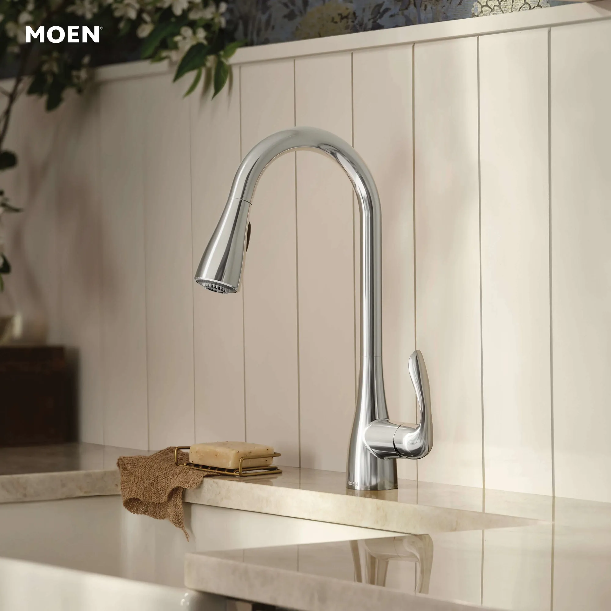 Georgene One-Handle High Arc Pulldown Kitchen Faucet - Image 3