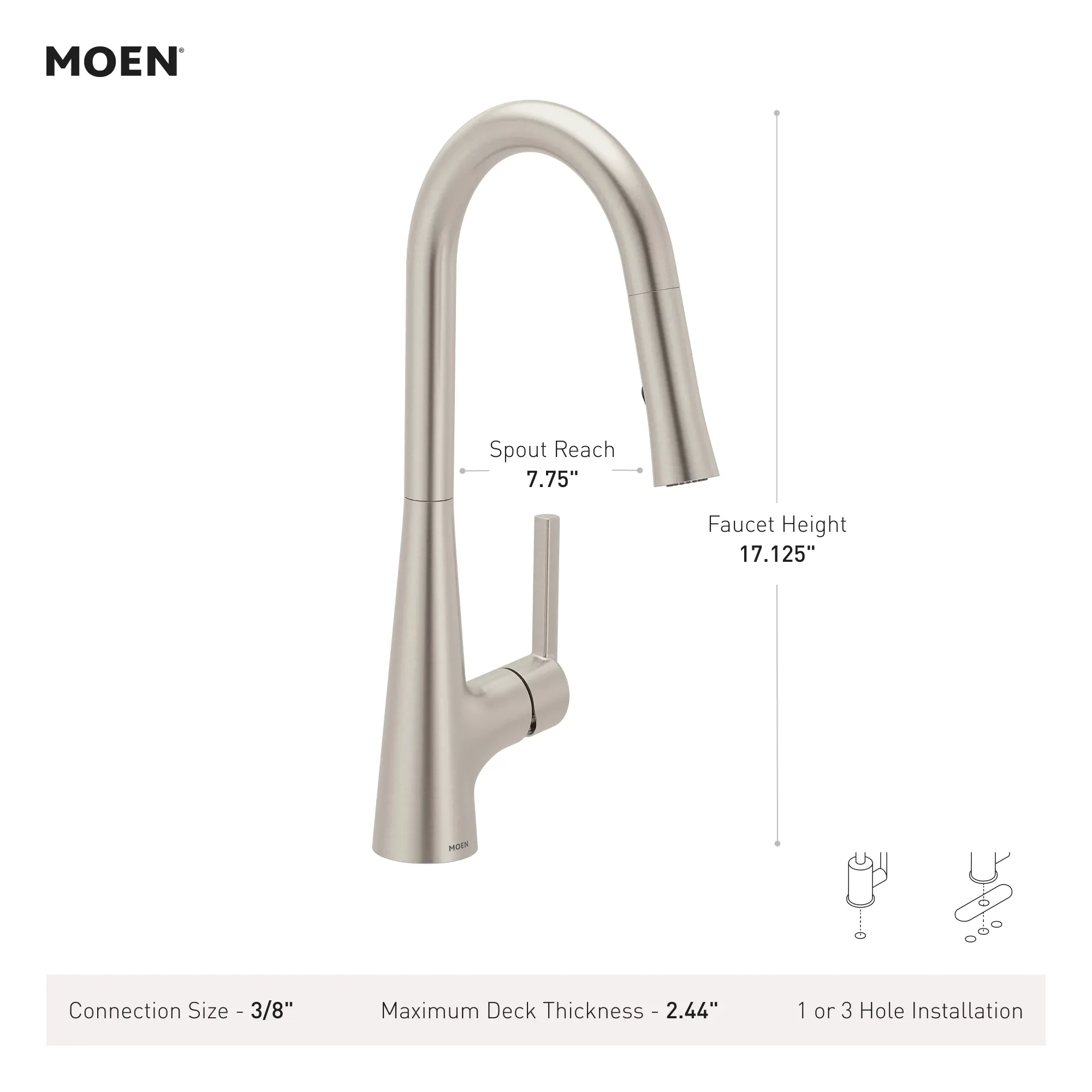 Ronan One-Handle Pulldown Kitchen Faucet with Swivel Control - Image 5