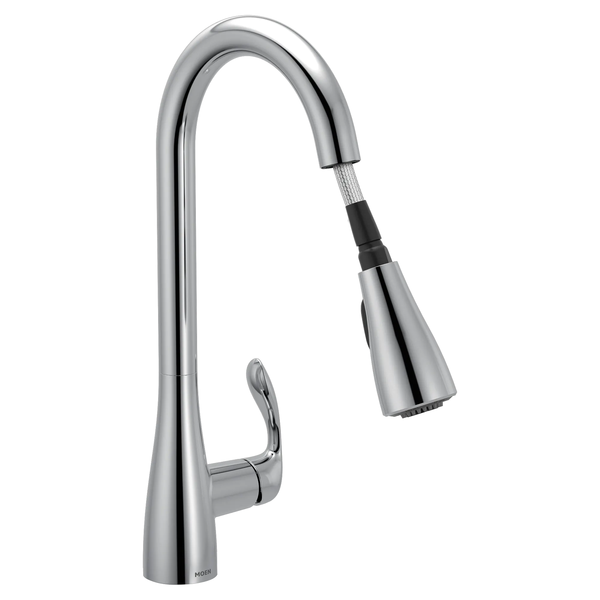Georgene Chrome one-handle high arc pulldown kitchen faucet - Image 10