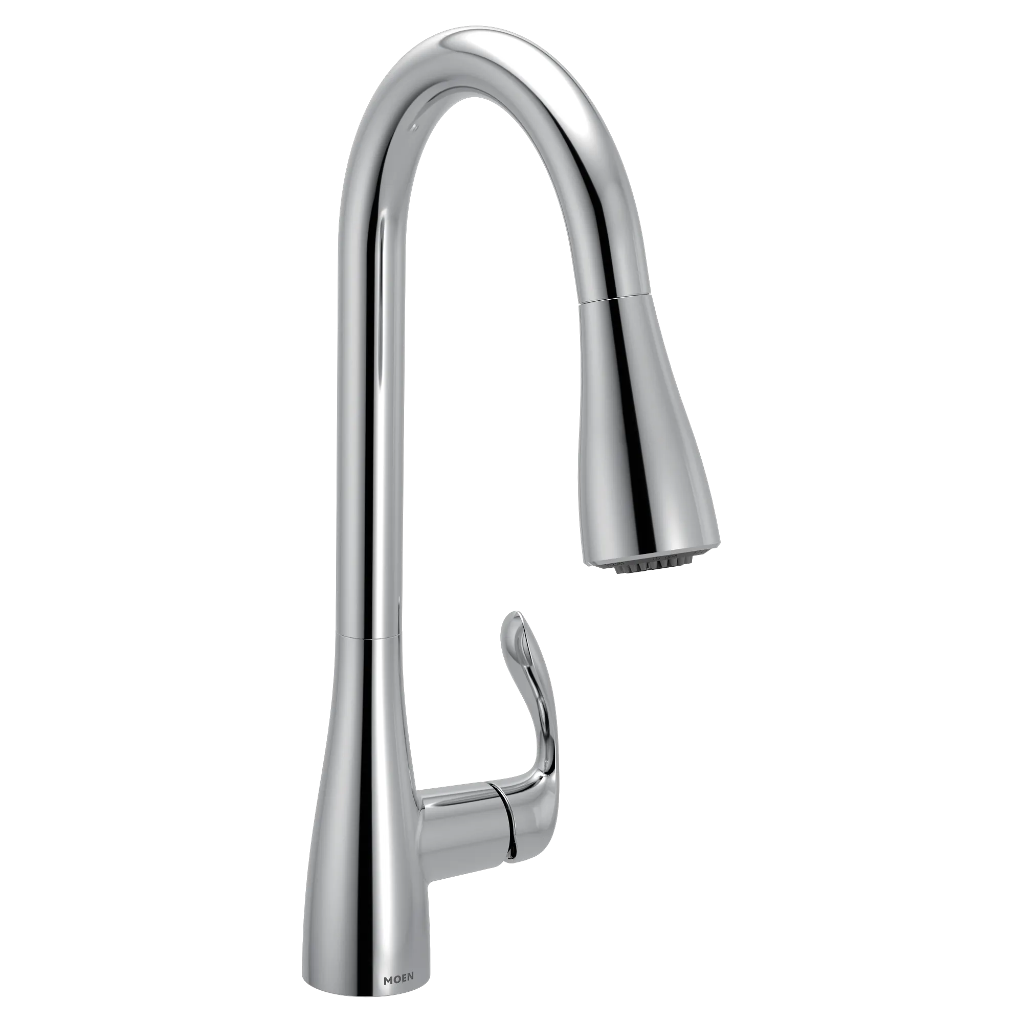 Georgene Chrome one-handle high arc pulldown kitchen faucet - Image 13