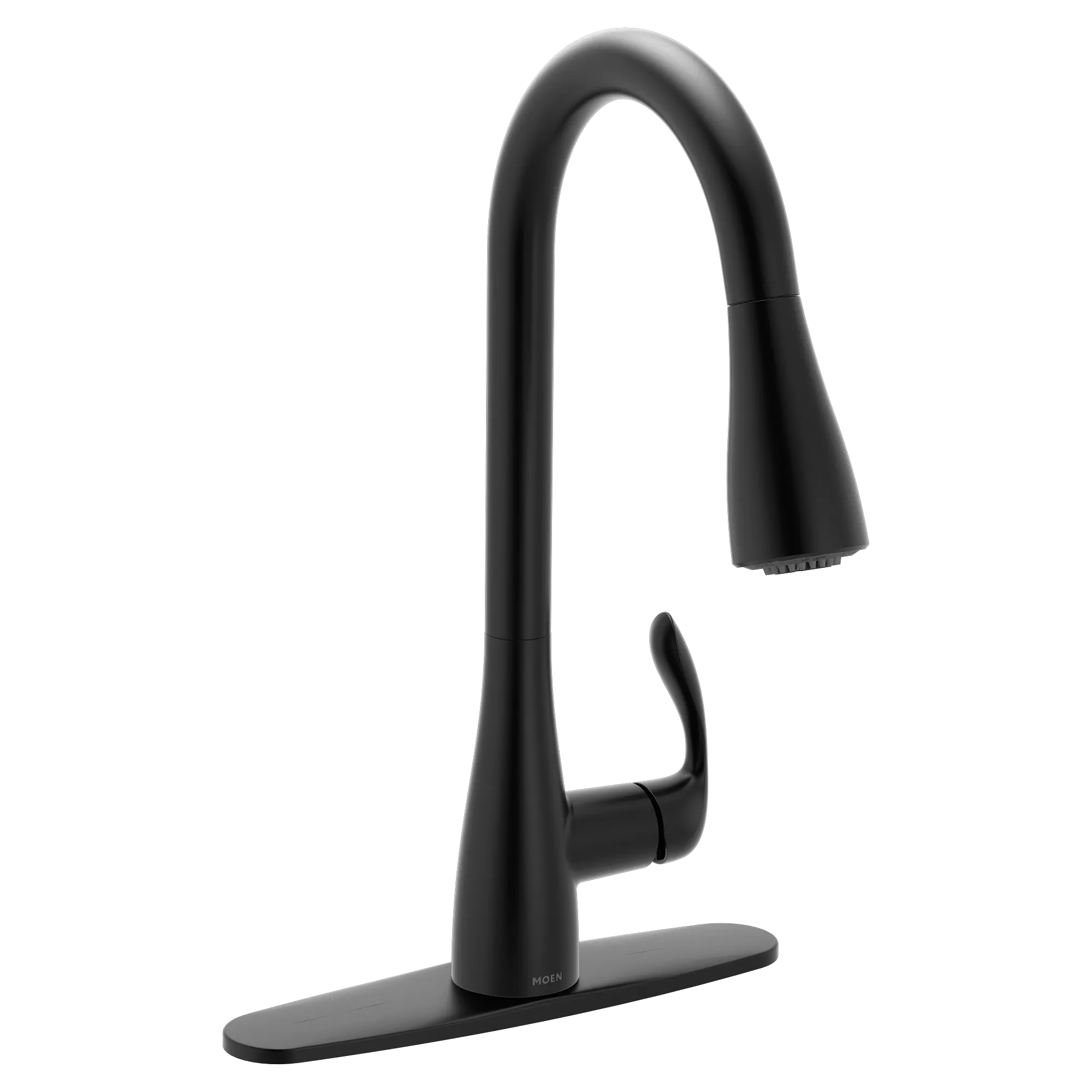 Georgene Matte black one-handle high arc pulldown kitchen faucet - Image 12