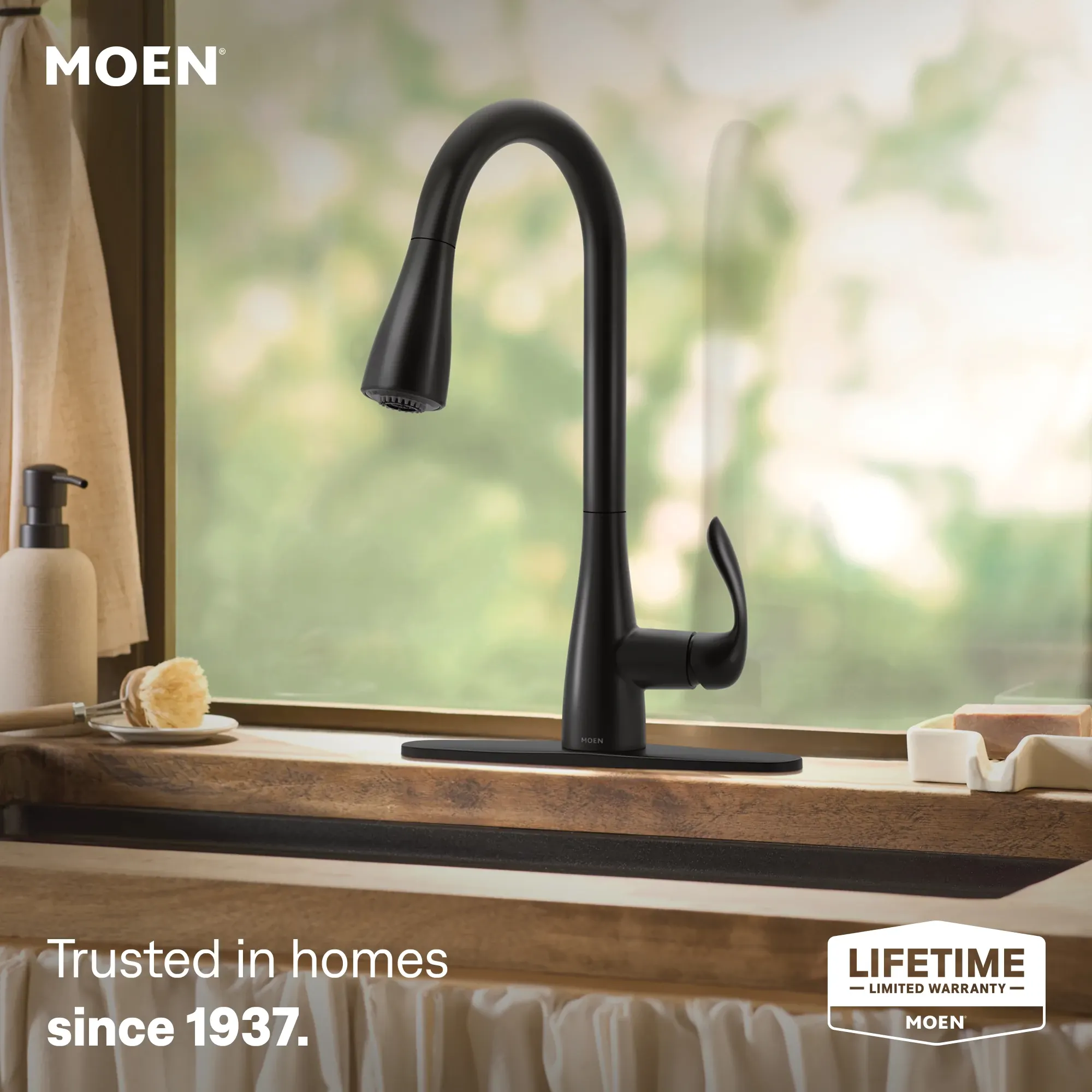 Georgene Matte black one-handle high arc pulldown kitchen faucet - Image 15