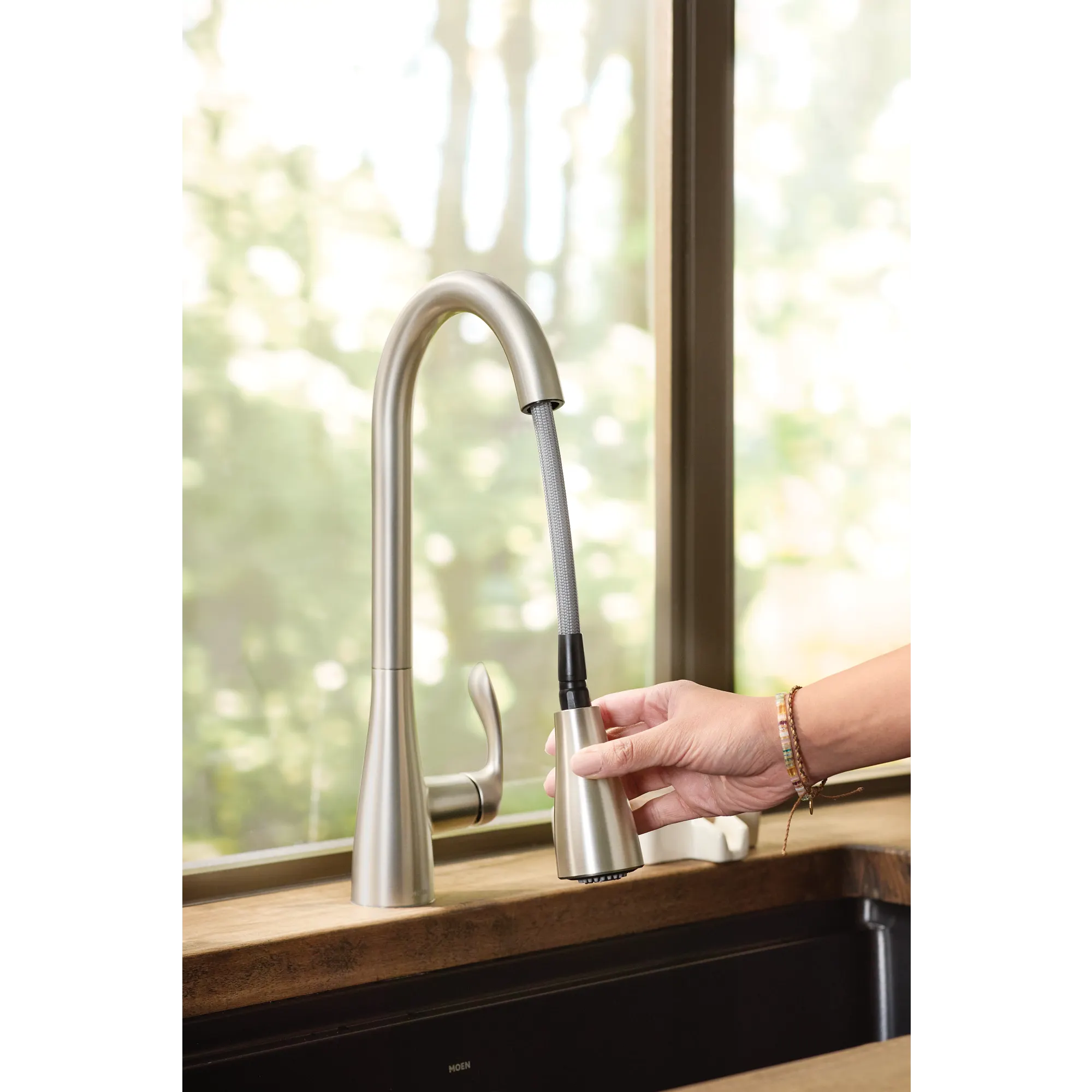 Georgene Spot resist stainless one-handle high arc pulldown kitchen faucet - Image 15