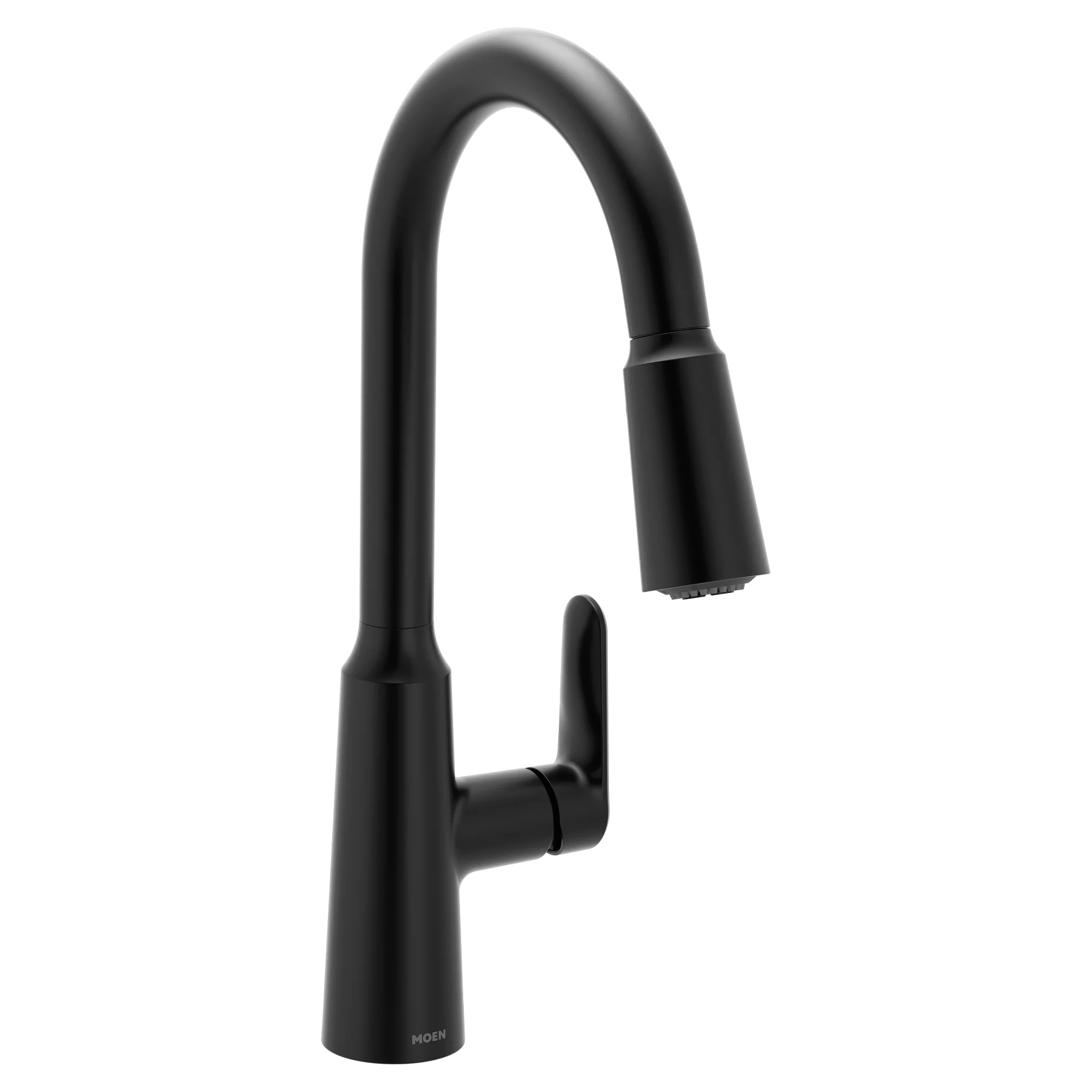 Edwyn Matte black one-handle high arc pulldown kitchen faucet
