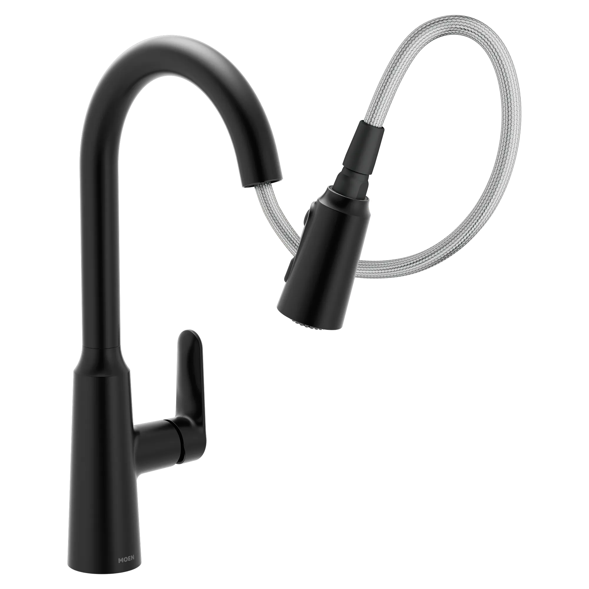Edwyn Matte black one-handle high arc pulldown kitchen faucet - Image 14