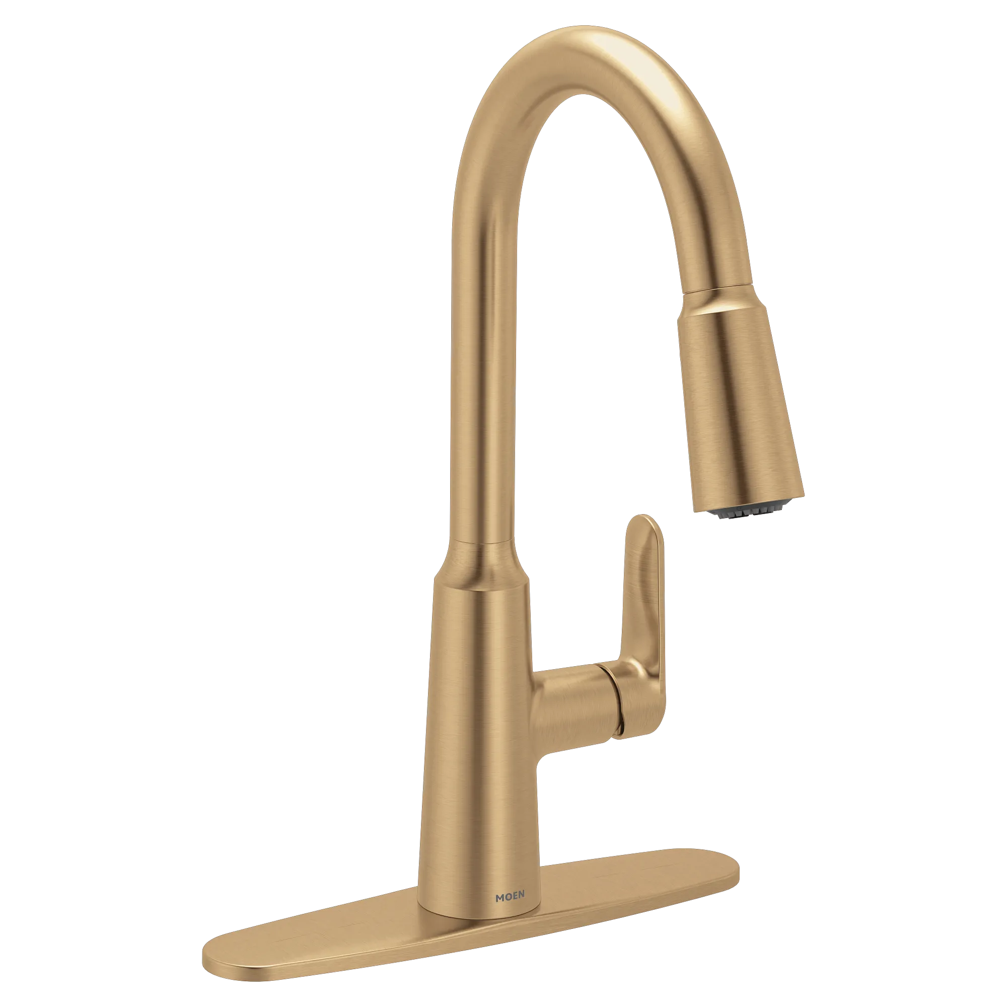 Edwyn Brushed gold one-handle high arc pulldown kitchen faucet - Image 9