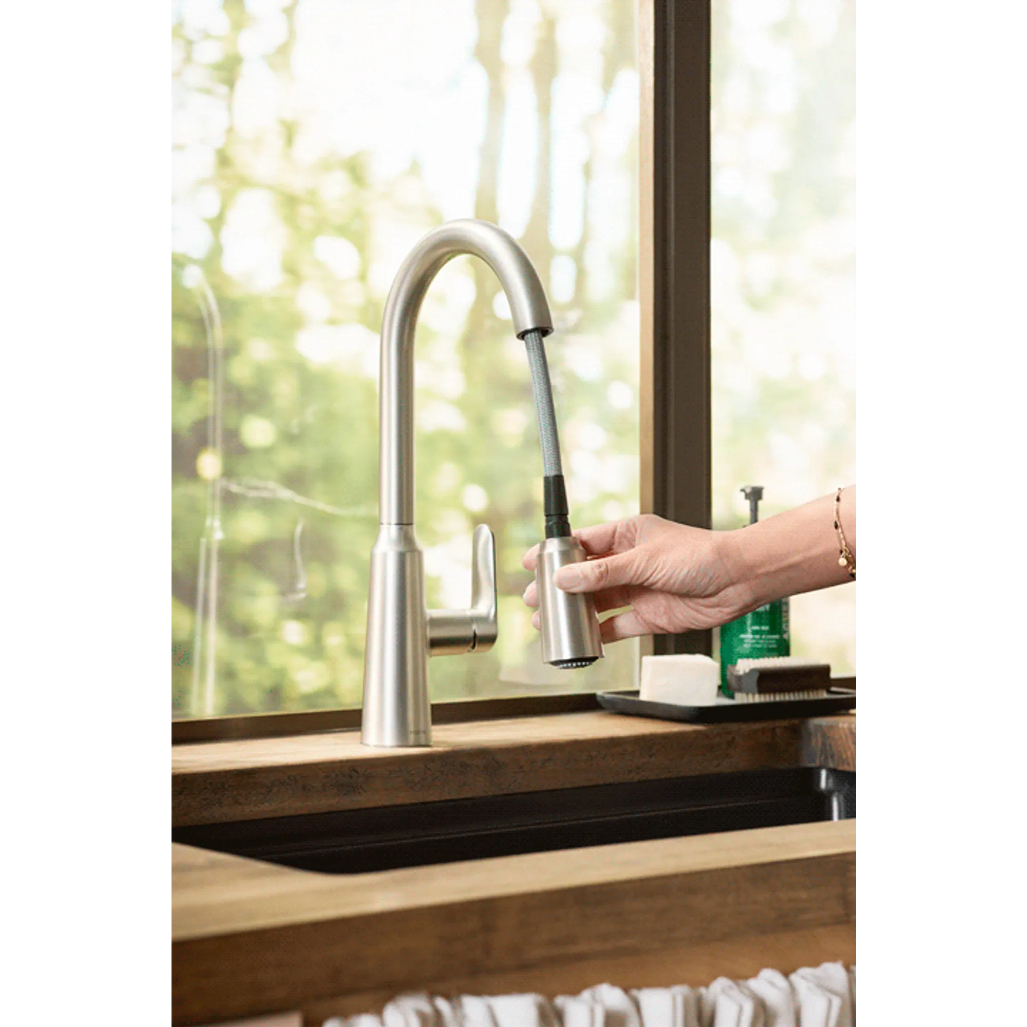 Edwyn Spot resist stainless one-handle high arc pulldown kitchen faucet - Image 15