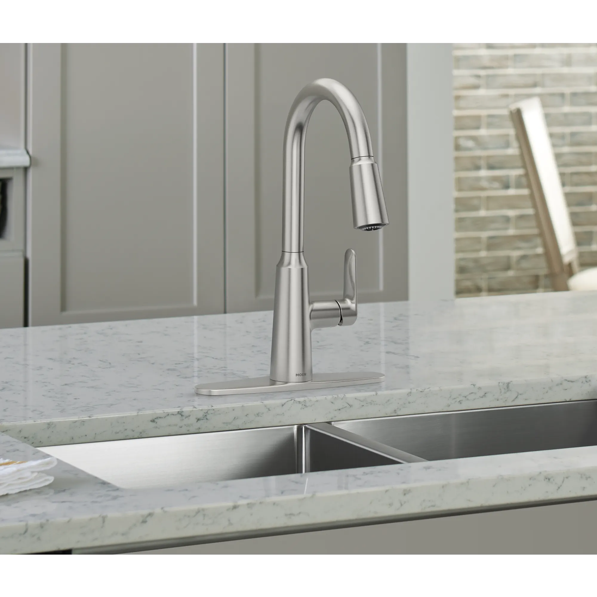 Edwyn Spot resist stainless one-handle high arc pulldown kitchen faucet - Image 2