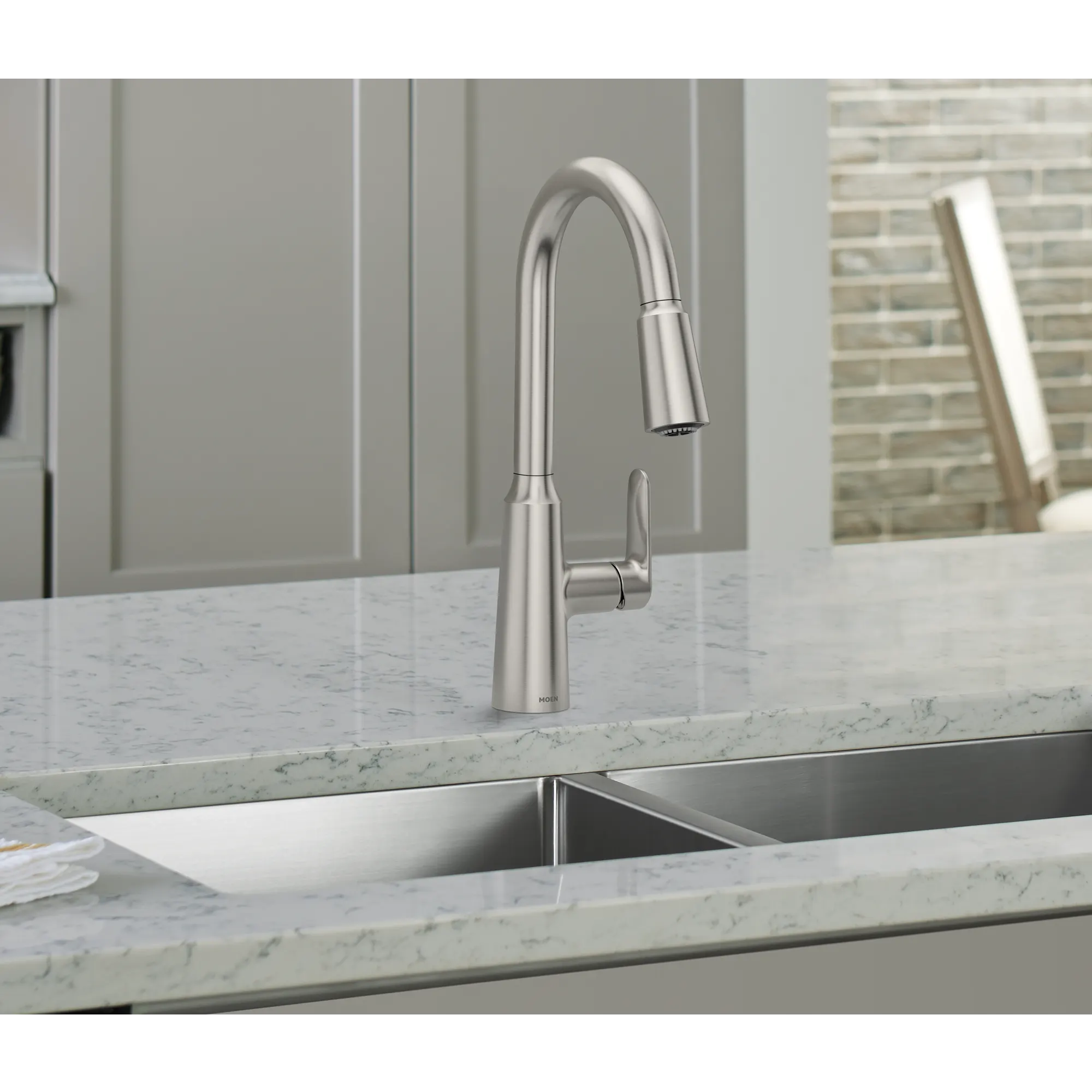 Edwyn Spot resist stainless one-handle high arc pulldown kitchen faucet - Image 3