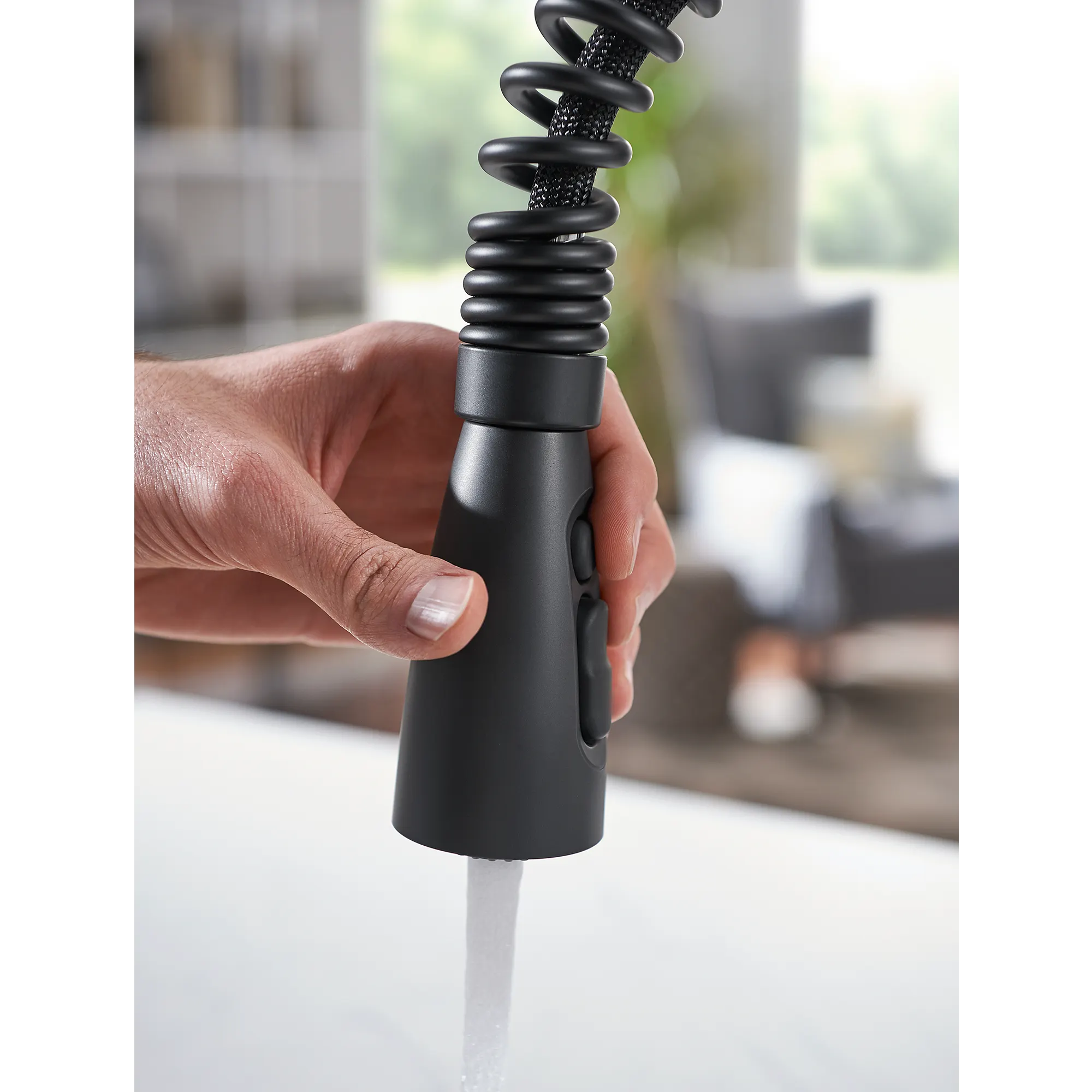 Springvale Matte Black One-Handle Pulldown Kitchen Faucet - Image 5