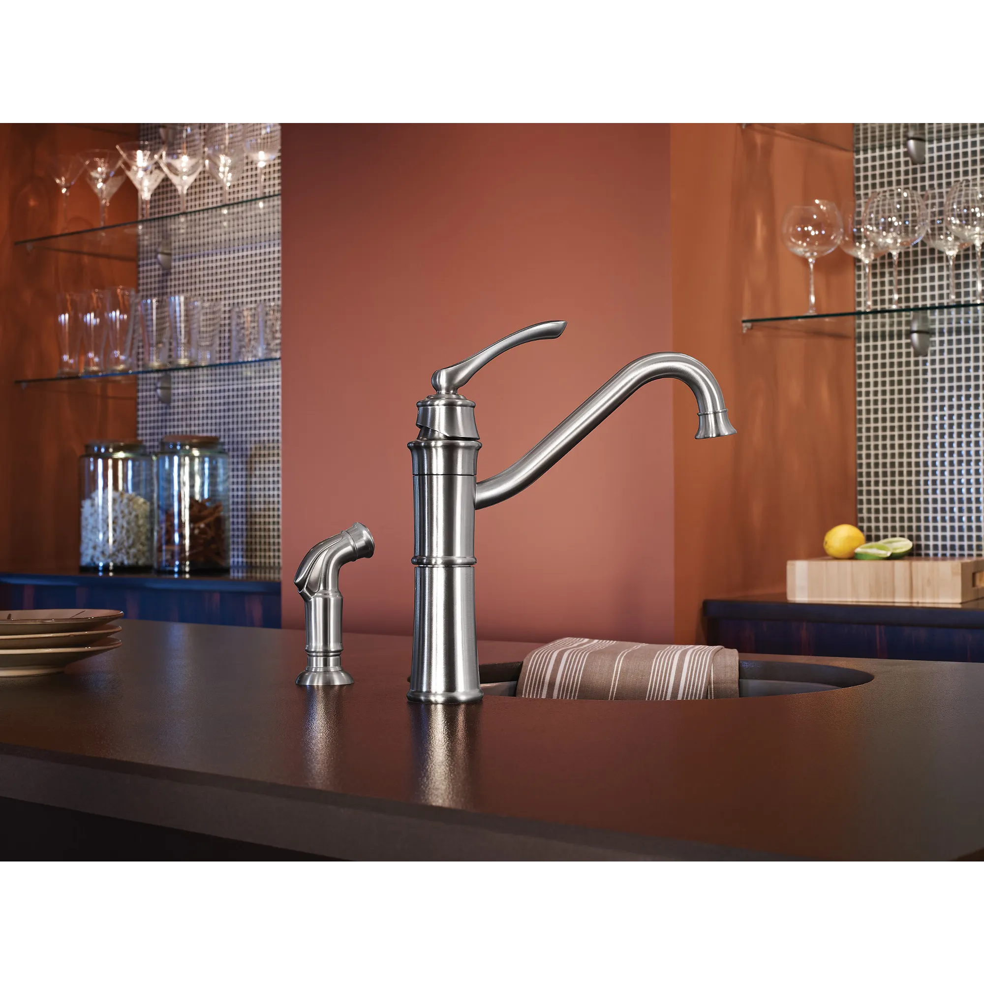 Wetherly Chrome One-Handle High Arc Kitchen Faucet - Image 18