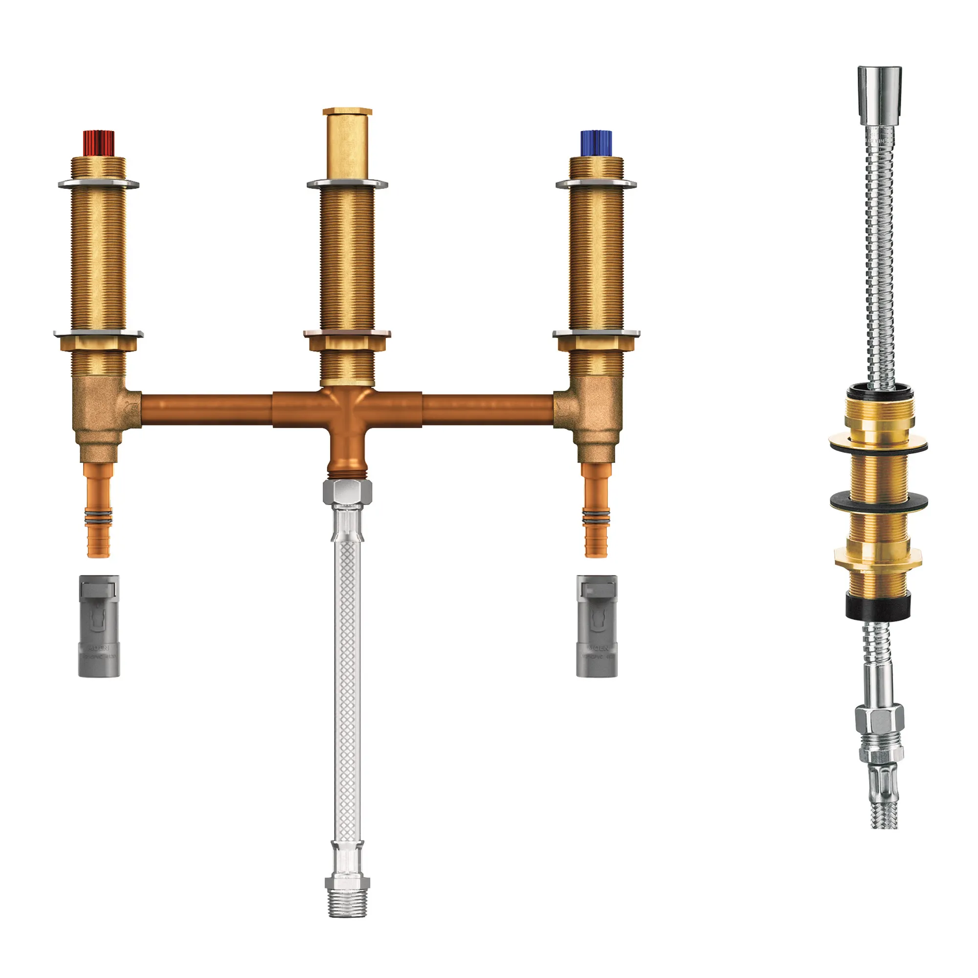 Roman Tub with Shower Diverter 10" Centers 1/2" PEX with 1/2" CPVC Adapters - Image 2