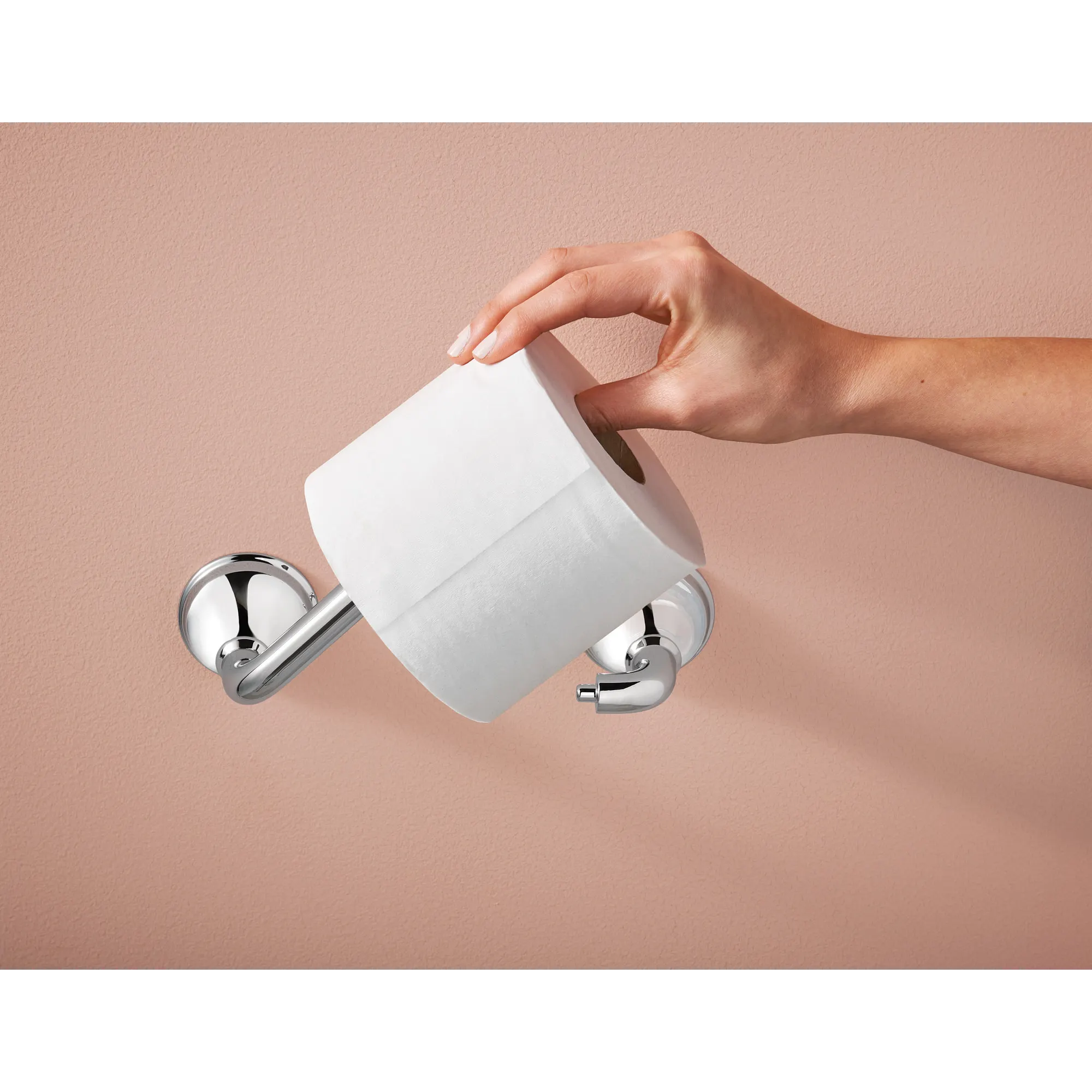 Jansen Chrome 8" Pivoting Toilet Paper Holder - Image 3