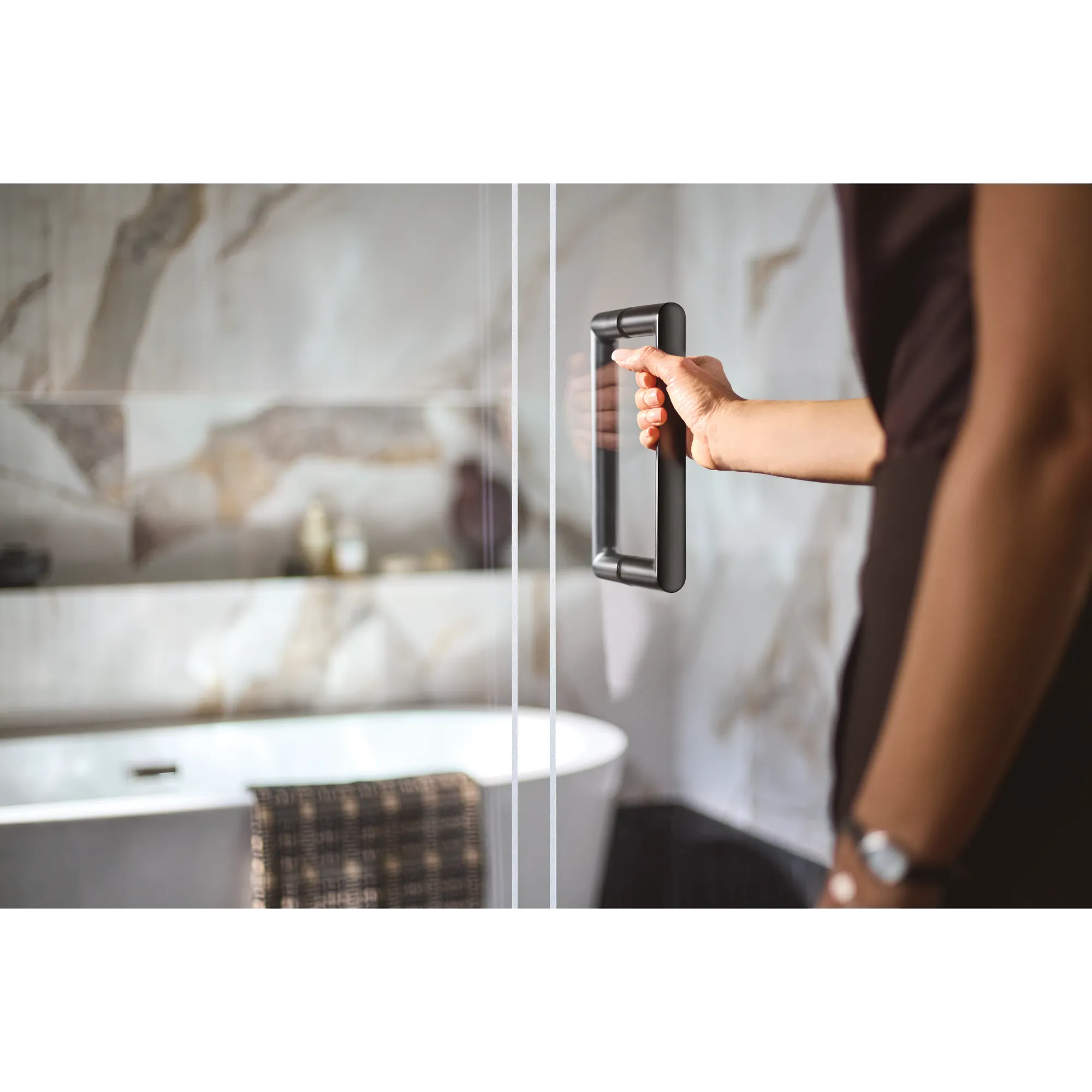 Contemporary Chrome 8" shower door handle - Image 6
