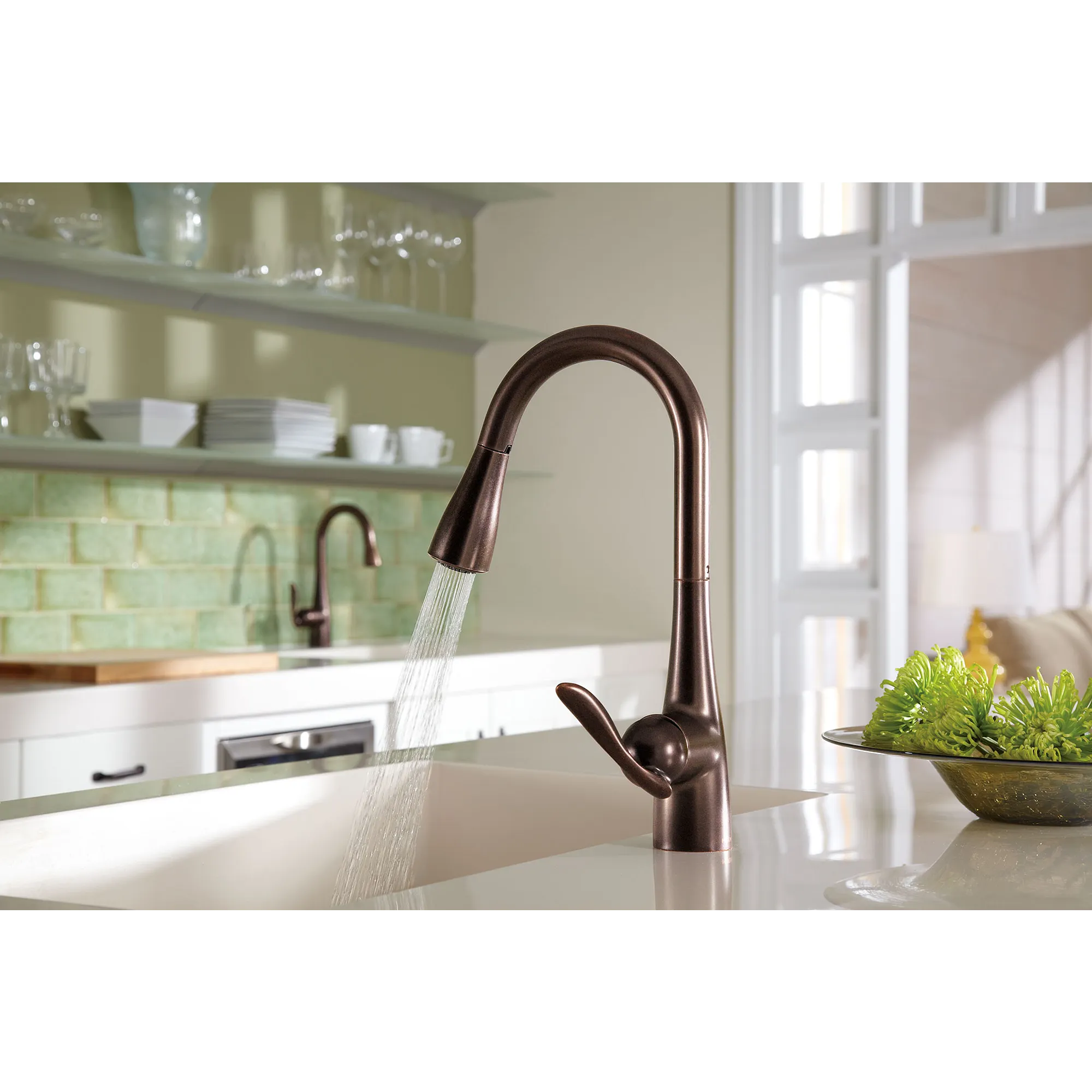 Arbor Chrome one-handle high arc pulldown single mount bar faucet - Image 11