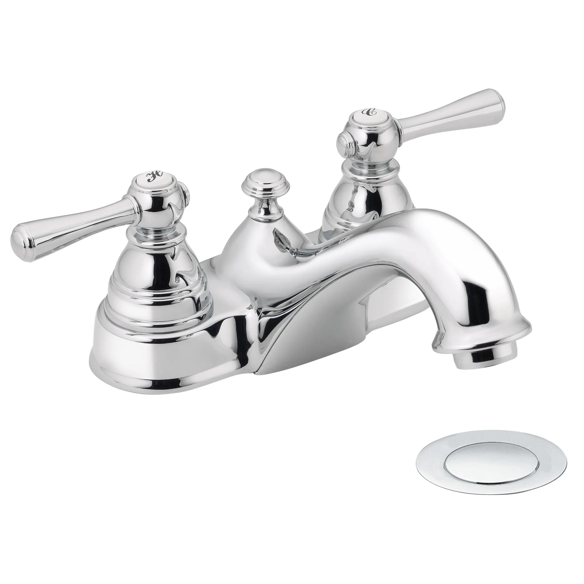 Kingsley Chrome two-handle low arc bathroom faucet - Image 2