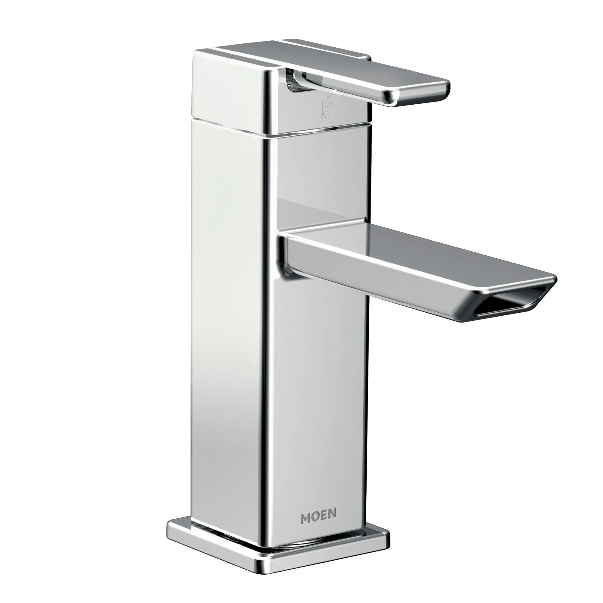 90 Degree Chrome one-handle low arc bathroom faucet - Image 2