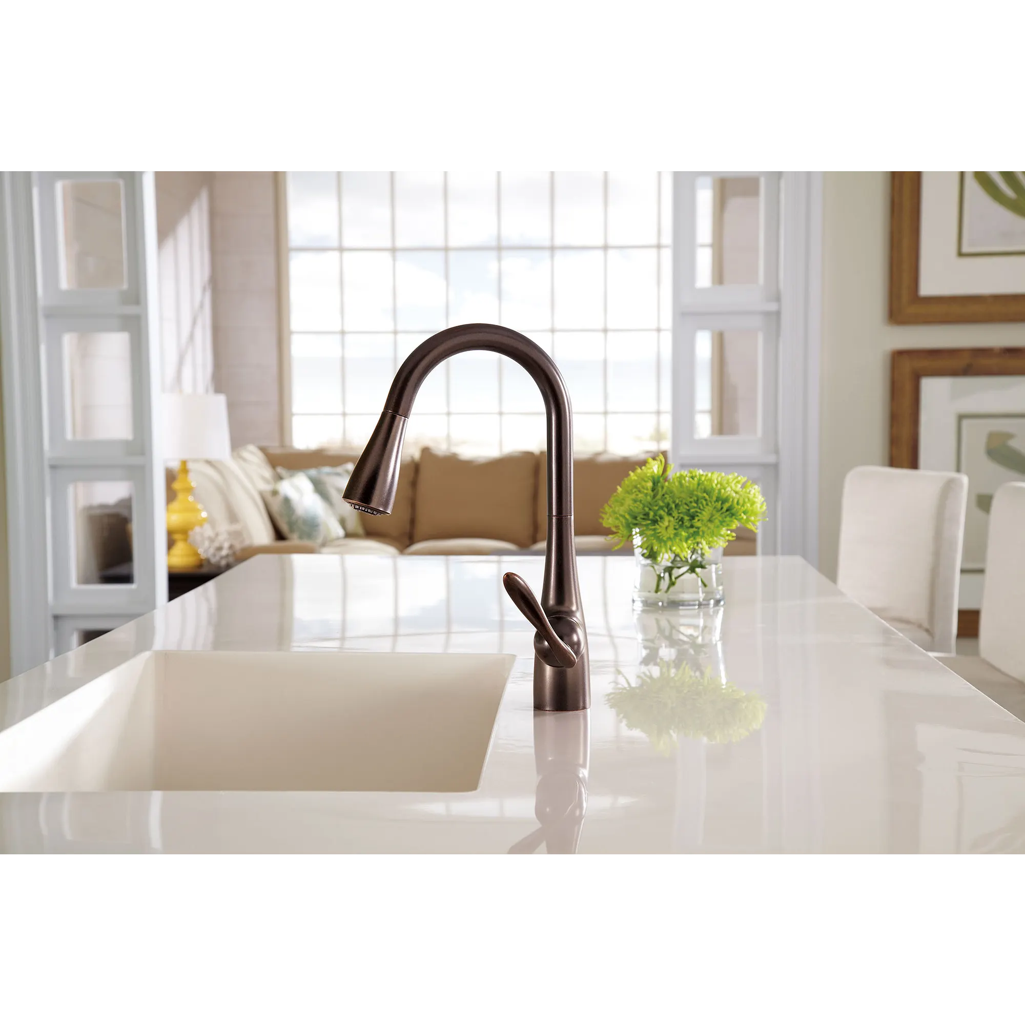 Arbor Chrome one-handle high arc pulldown kitchen faucet - Image 10