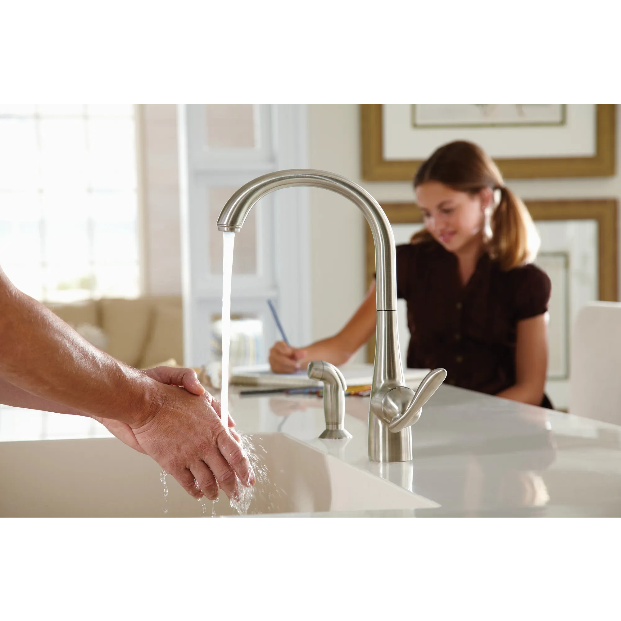 Arbor Chrome one-handle high arc kitchen faucet - Image 4