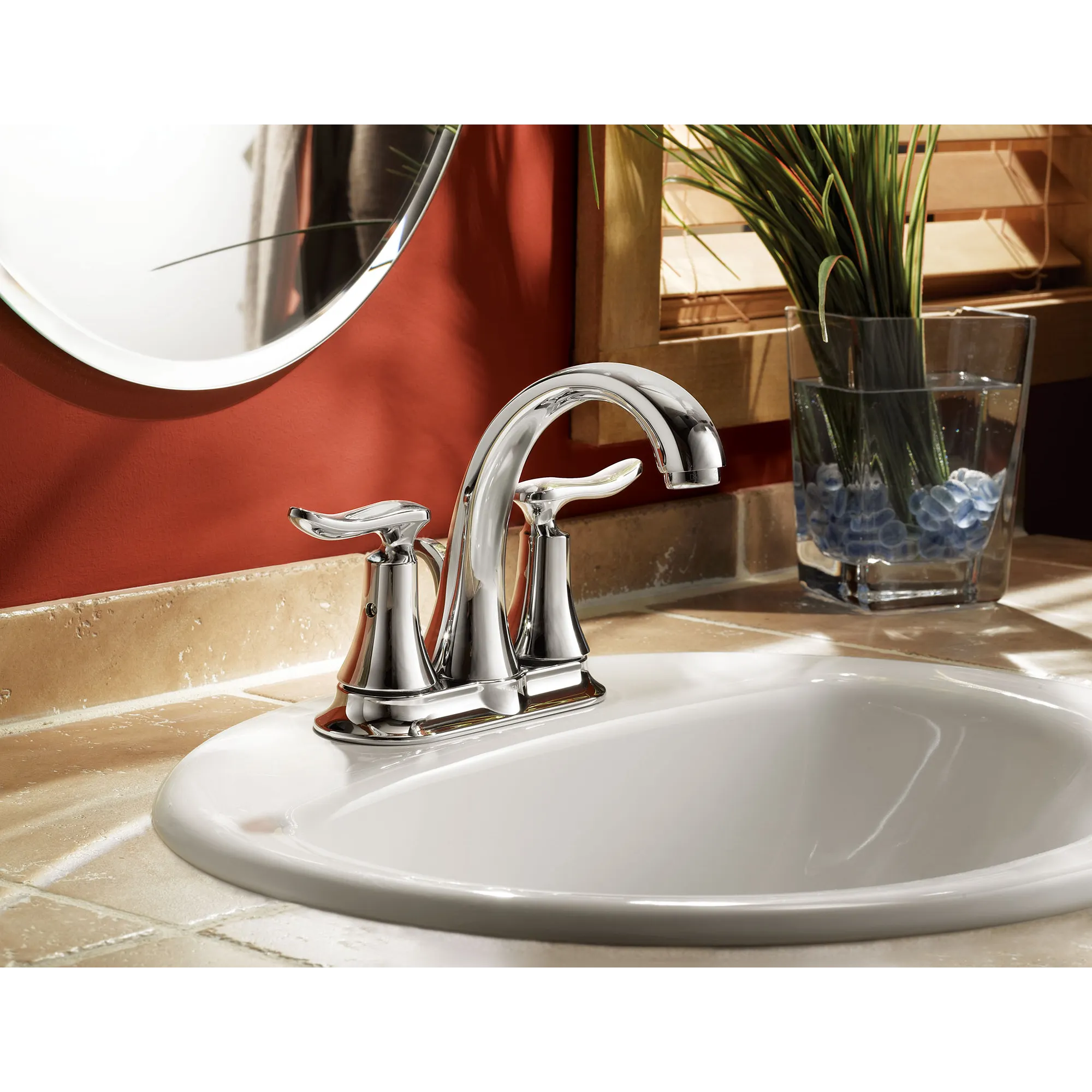 Quinn Chrome two-handle low arc bathroom faucet - Image 4