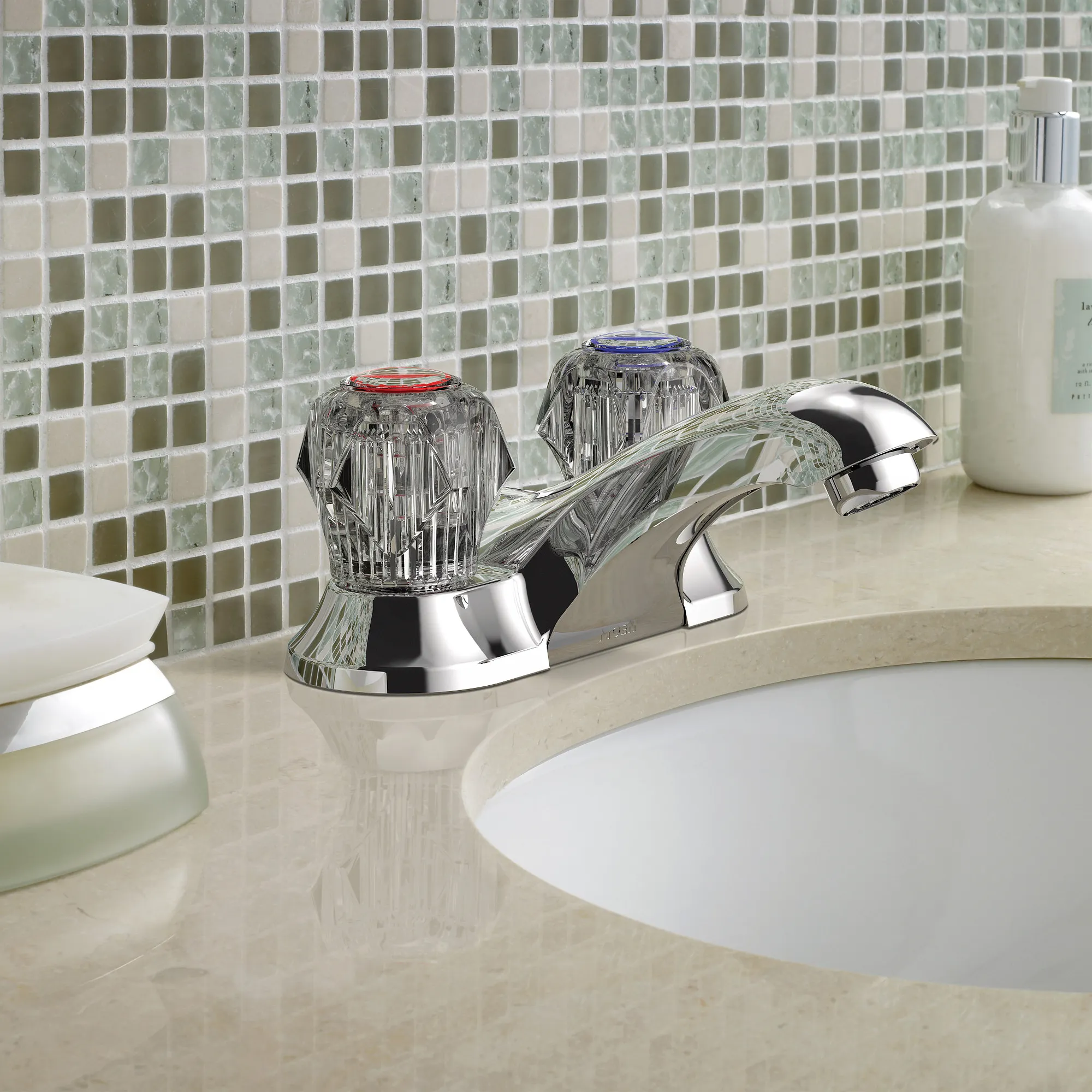 Adler Chrome two-handle low arc bathroom faucet - Image 2