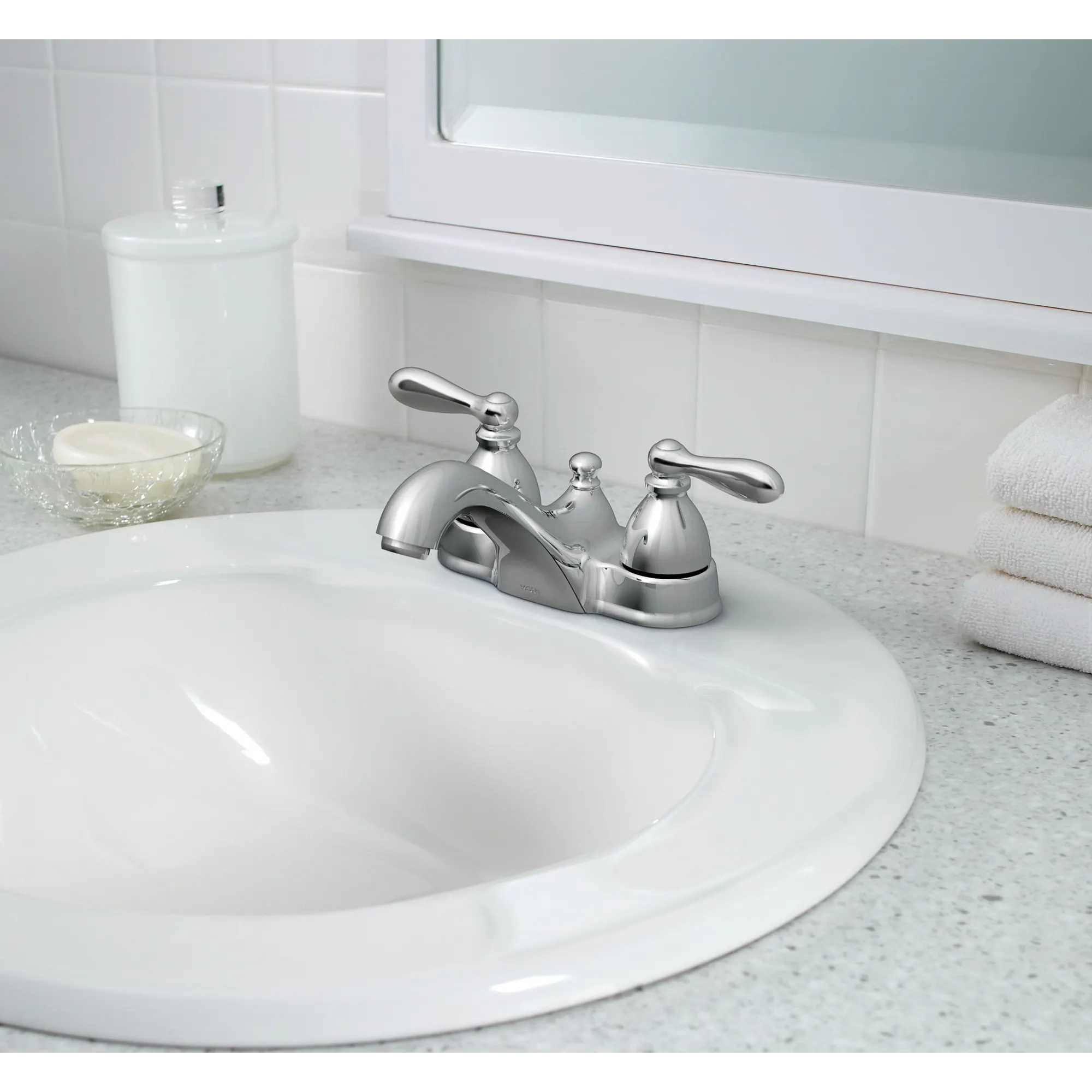 Caldwell Chrome two-handle low arc bathroom faucet - Image 2