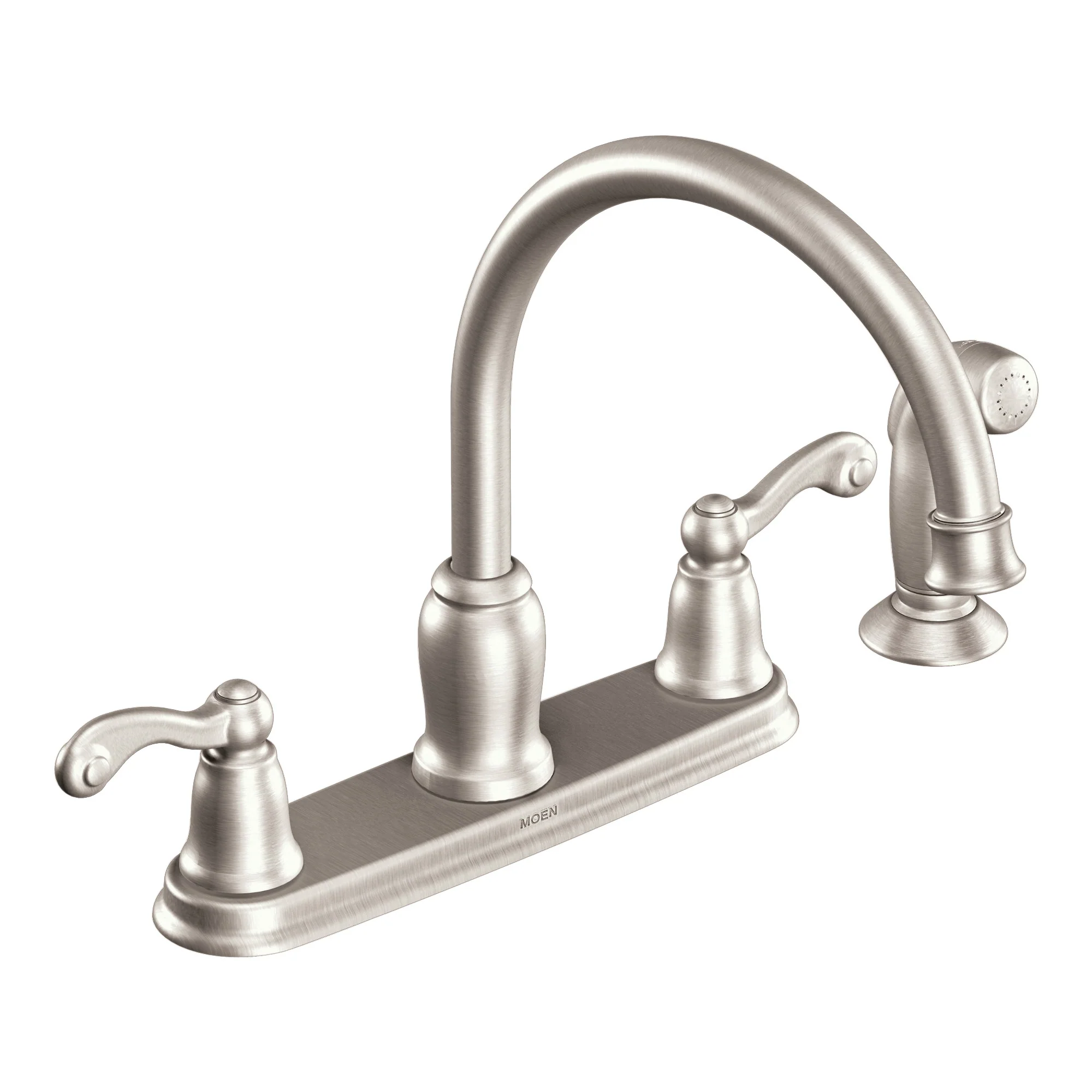 Traditional Chrome Two-Handle High Arc Kitchen Faucet - Image 5