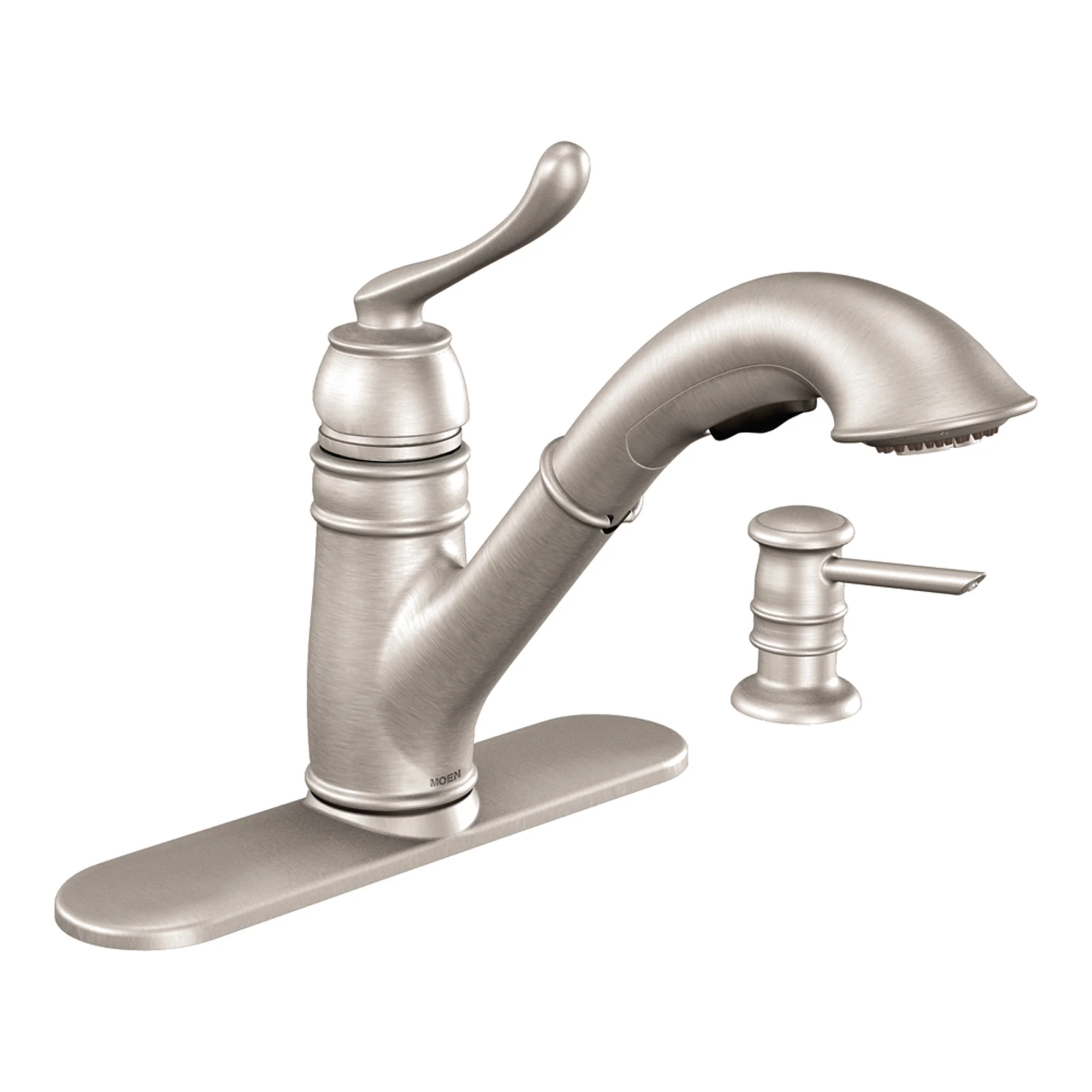 Dorsey Chrome one-handle low arc pullout kitchen faucet - Image 6