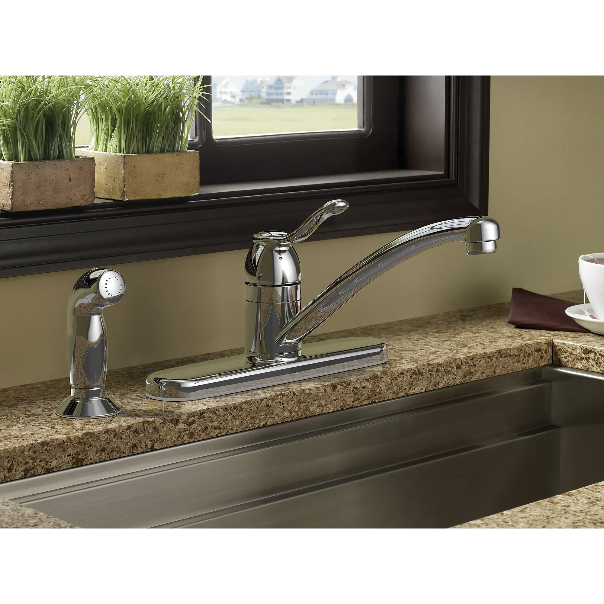 Adler Chrome One-Handle Kitchen Faucet - Image 3