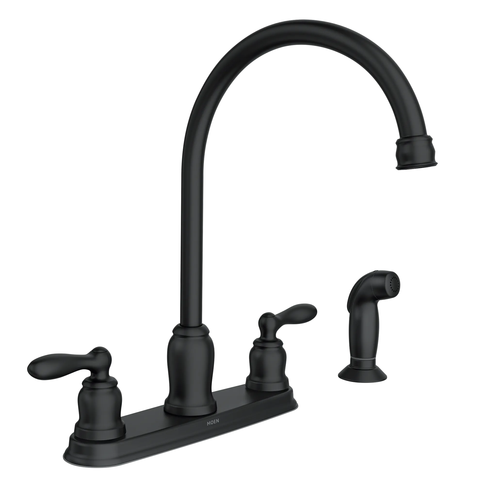 Caldwell Matte black two-handle high arc kitchen faucet - Image 2