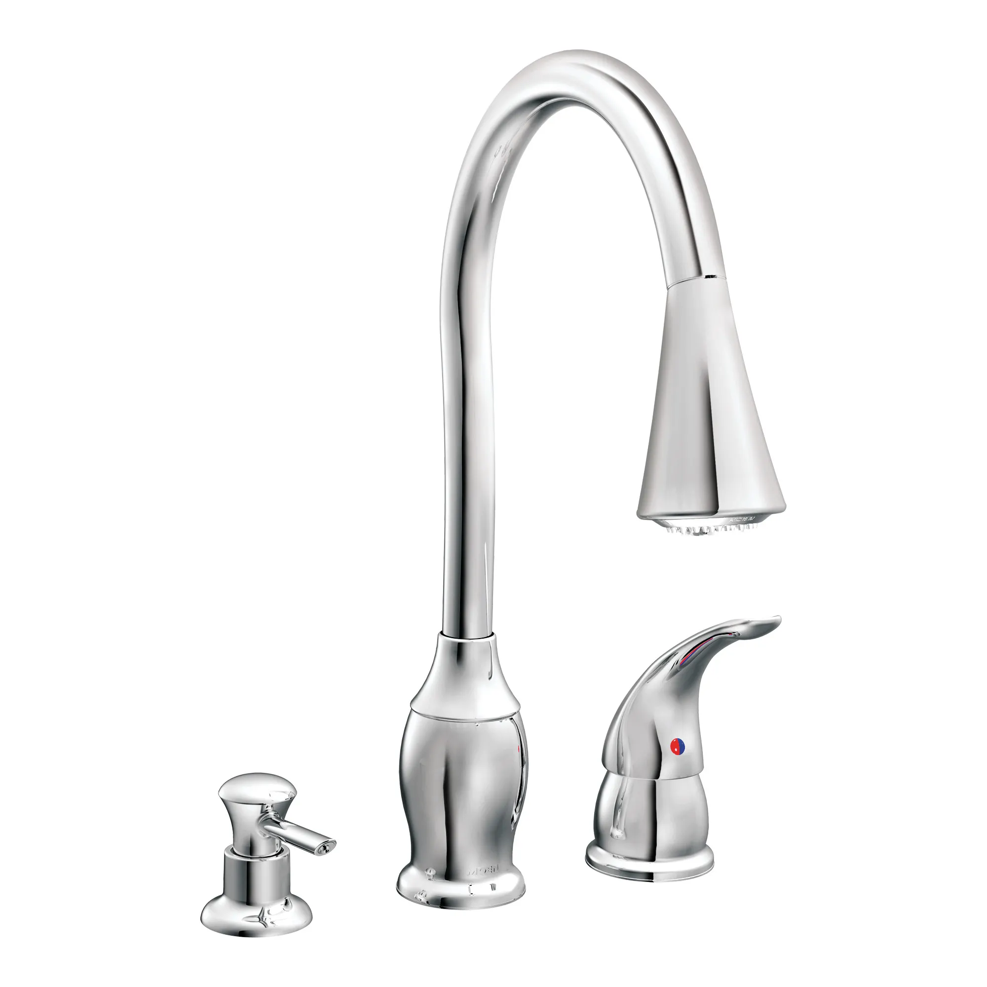 Trianna Chrome one-handle high arc pulldown kitchen faucet - Image 2