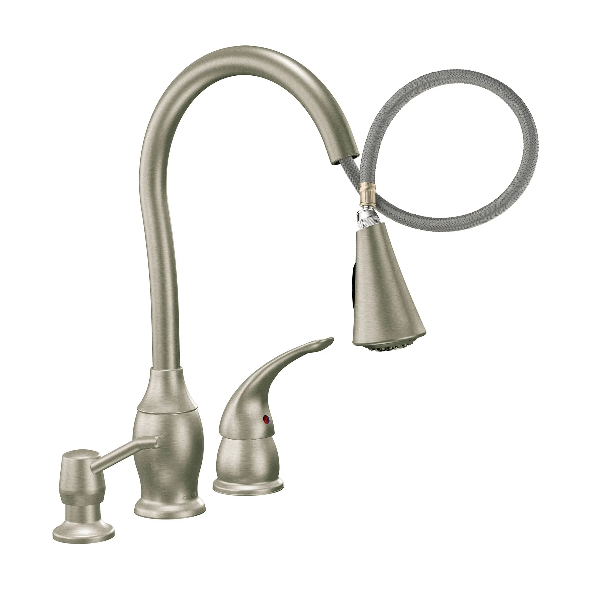 Trianna Chrome one-handle high arc pulldown kitchen faucet - Image 4