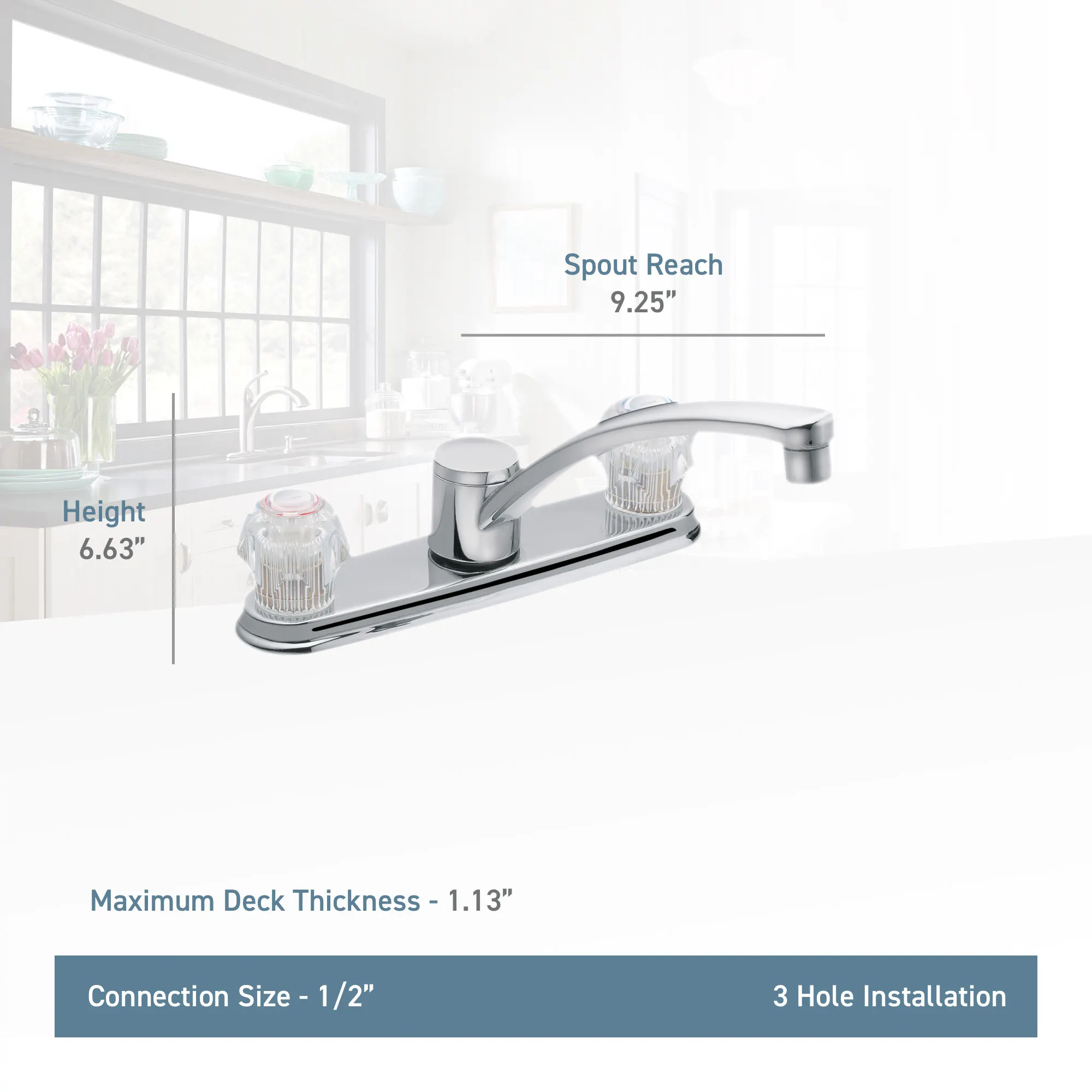Adler Two-handle Low Arc Kitchen Faucet - Image 2