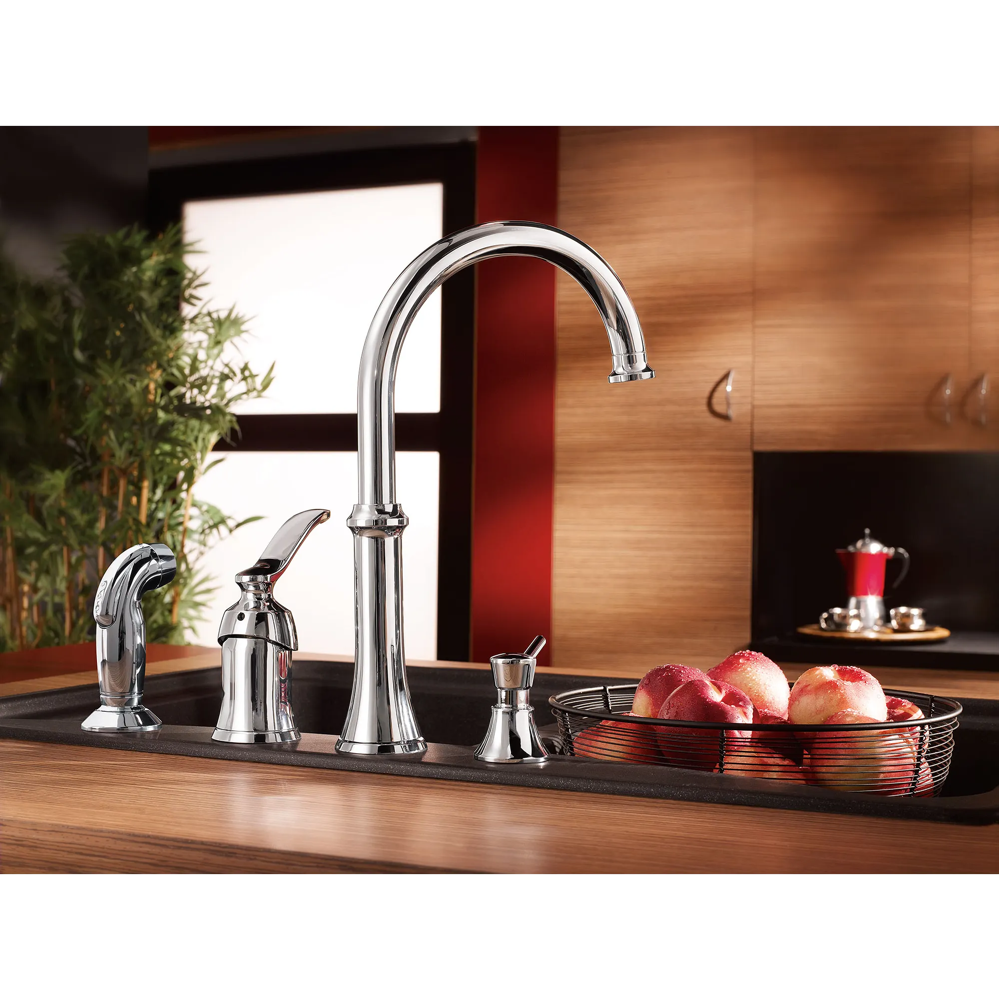 Quinn Chrome one-handle high arc kitchen faucet - Image 2