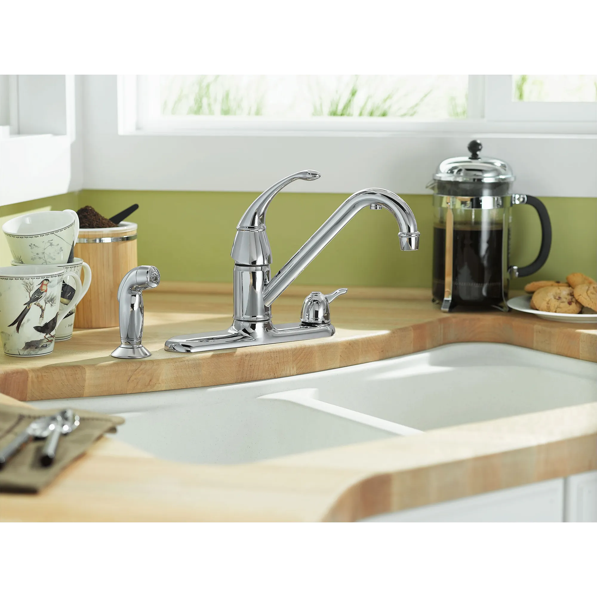 Wickston Chrome one-handle low arc filtering kitchen faucet - Image 2