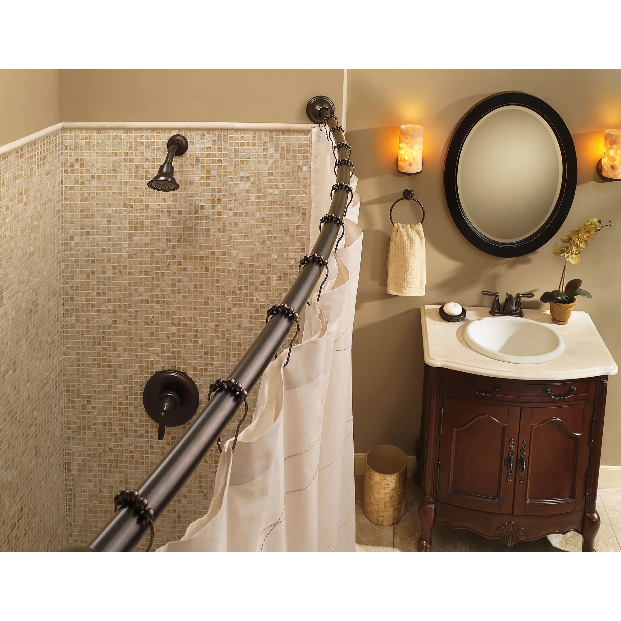Curved Shower Rods Chrome Adjustable Curved Shower Rod - Image 30