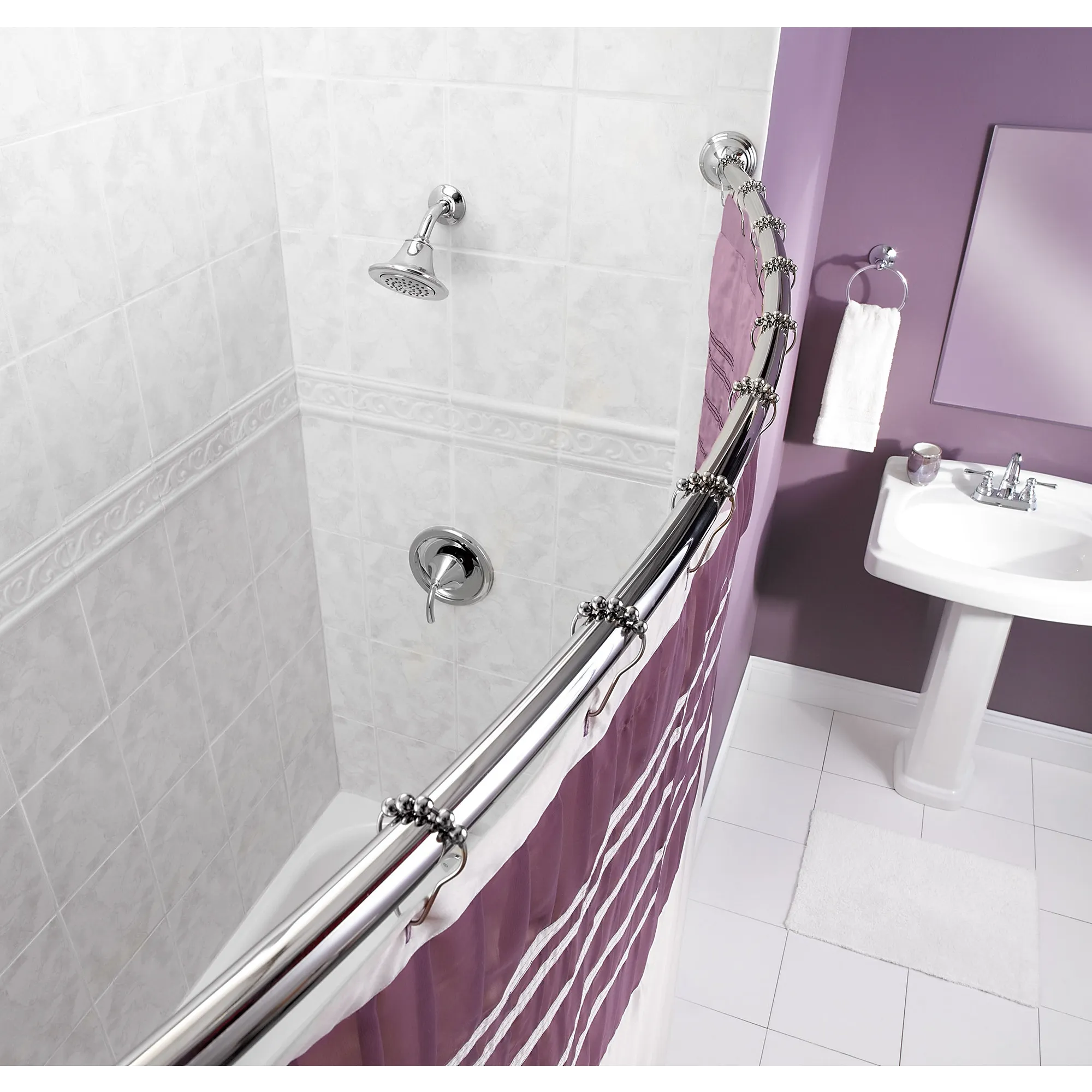 Curved Shower Rods Chrome 5' Curved Shower Rod - Image 2