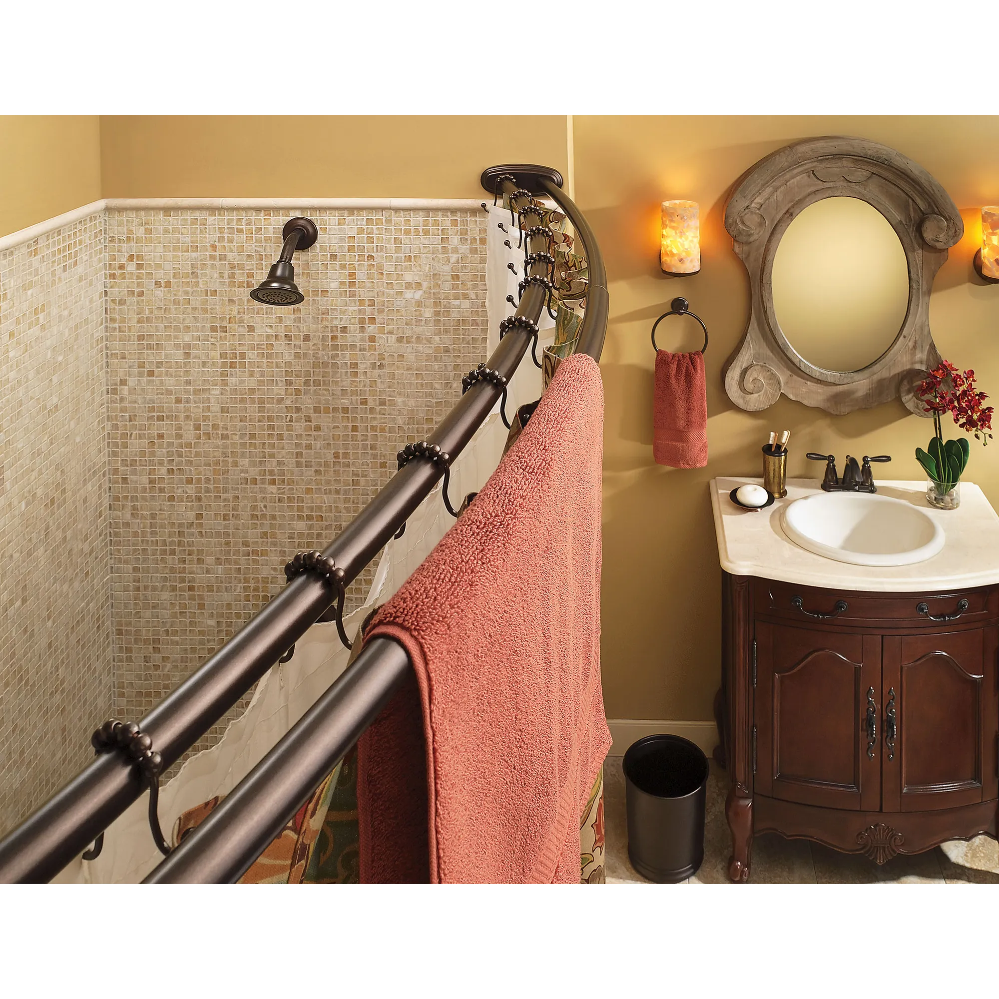 Moen Chrome adjustable curved shower rod - Image 7