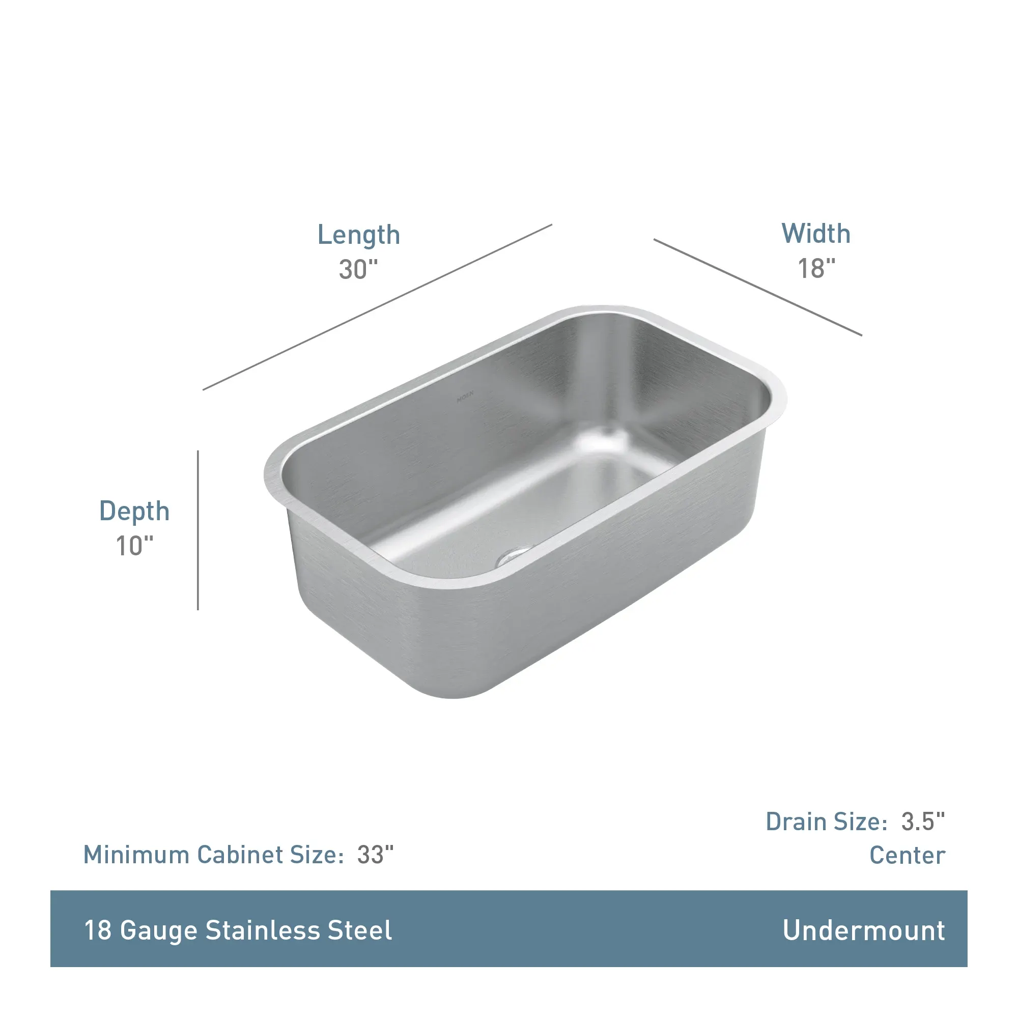 Prep 30" Stainless Steel Undermount Single Bowl Sink - Image 5
