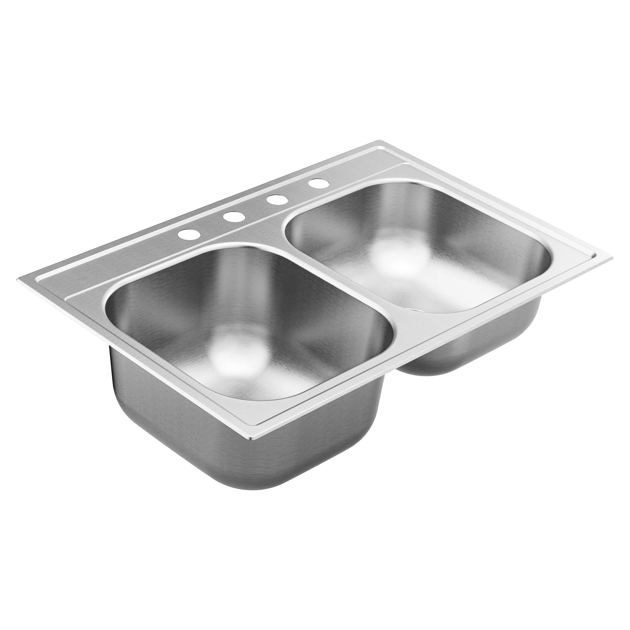 2000 Series 33"x22" 20 Gauge Double Bowl Drop In Sink