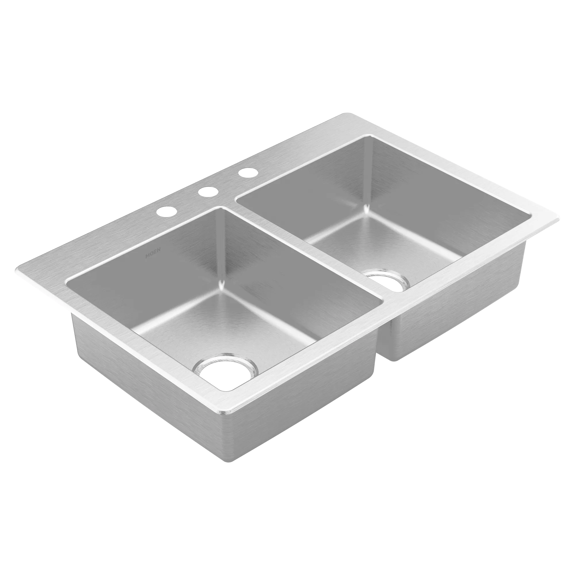 Prep 33" Stainless Steel Drop-in Double Bowl Sink - Image 3