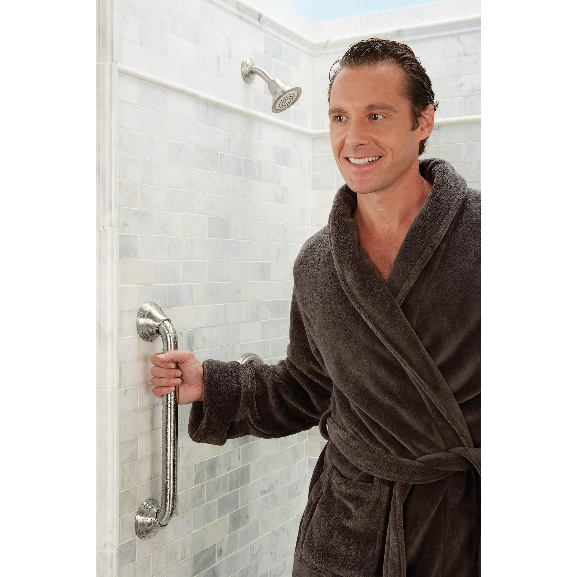 Bath Safety Chrome 16" Designer Grab Bar - Image 12