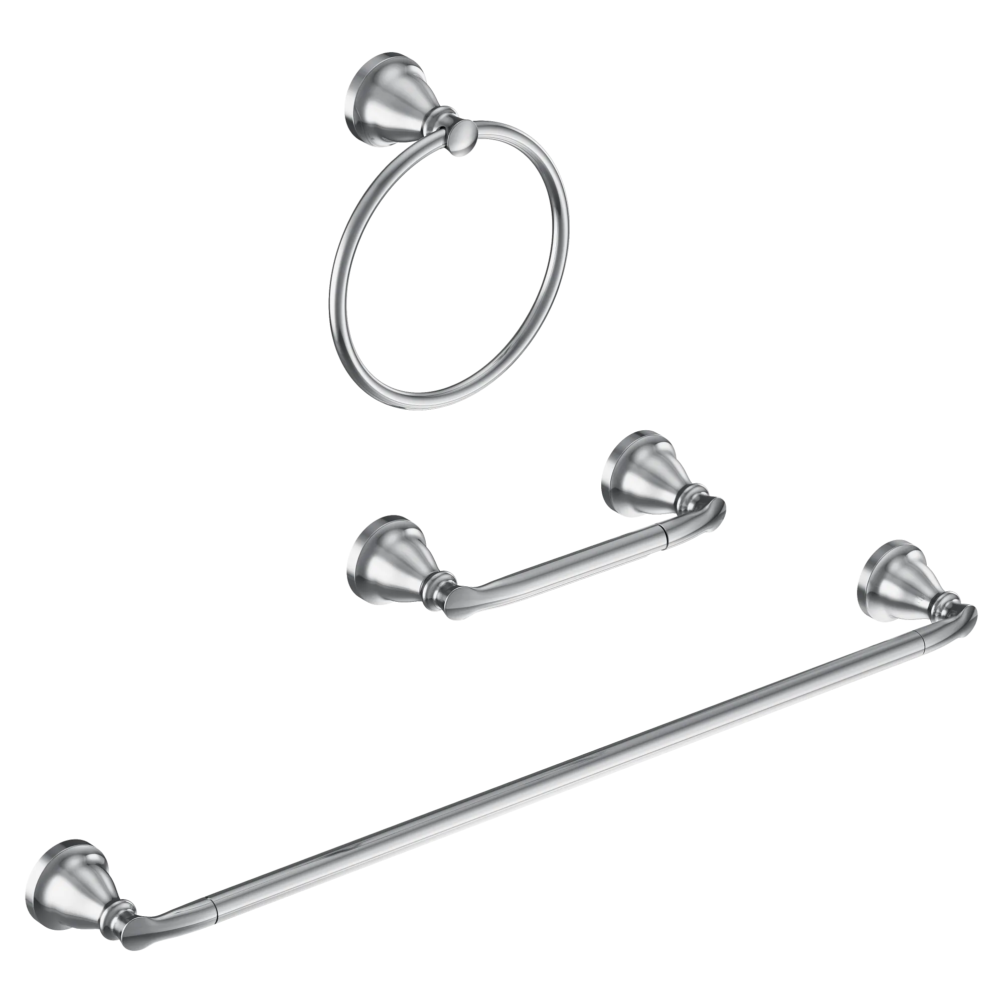 Hilliard Chrome pivoting paper holder towel bar towel ring - Image 2