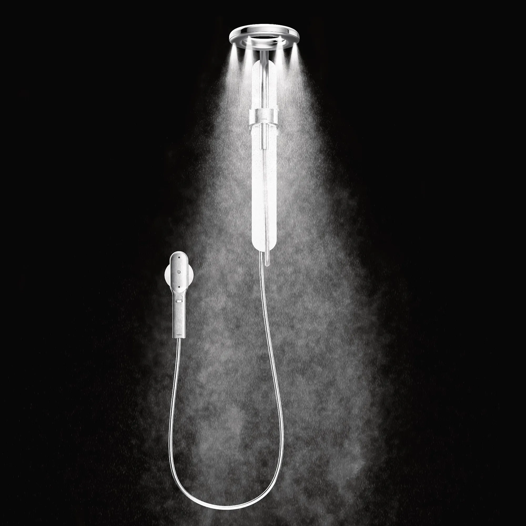 Moen Spa Shower Matte Black Two-Function 7.9" Diameter Spray Head Standard With Handshower - Image 15