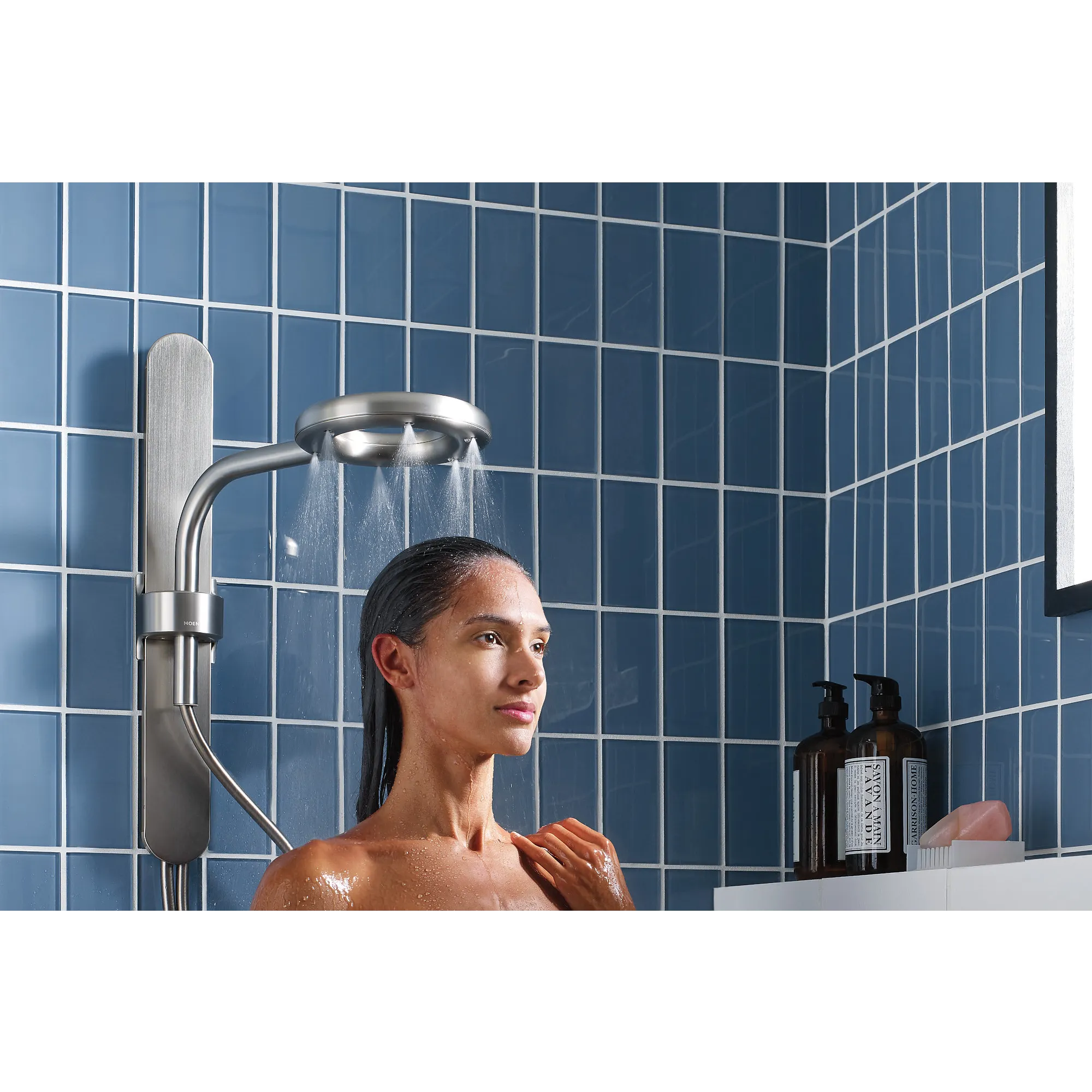 Moen Spa Shower Matte Black Two-Function 7.9" Diameter Spray Head Standard With Handshower - Image 25
