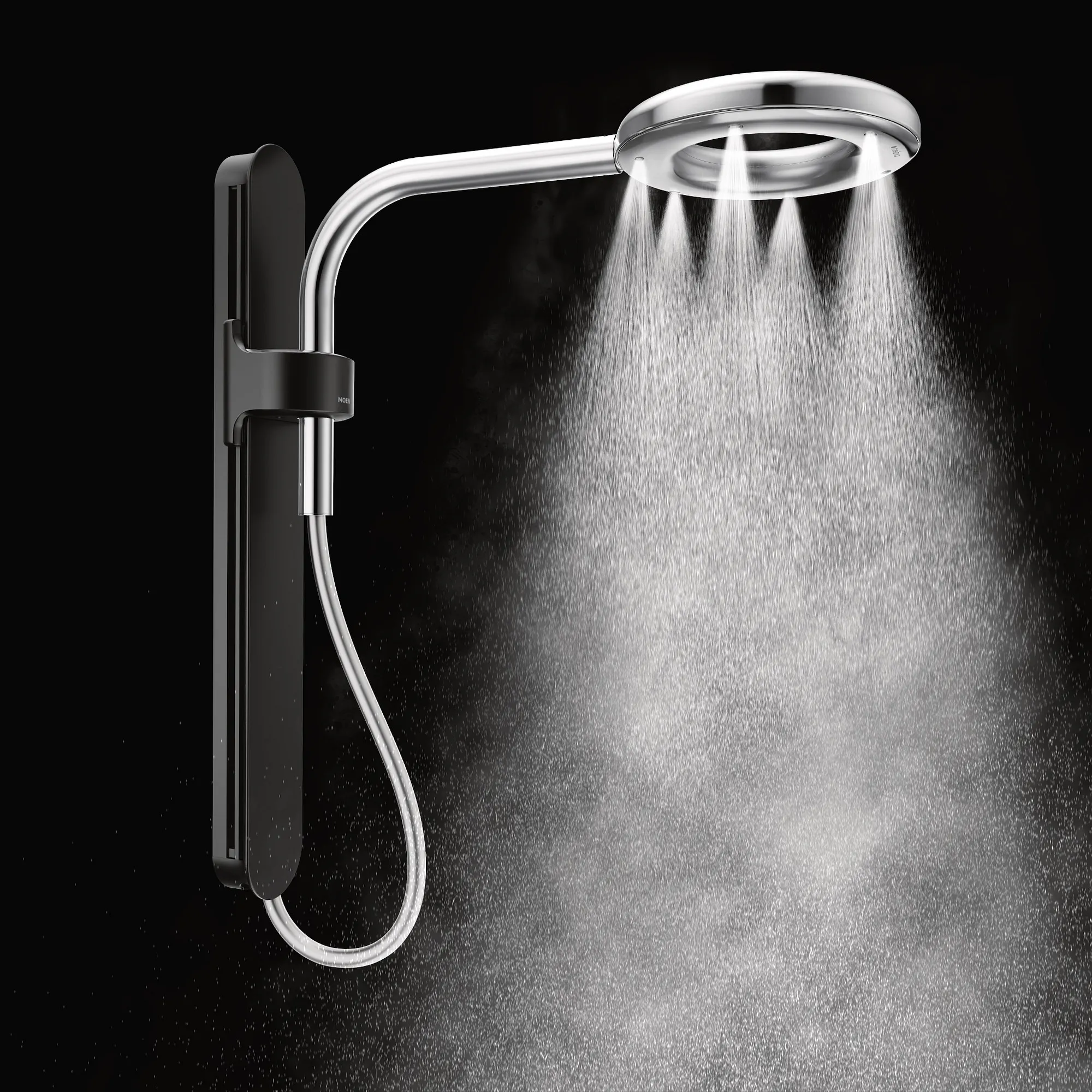 Moen Spa Shower Matte Black One-Function 7.9" Diameter Spray Head Rainshower - Image 23