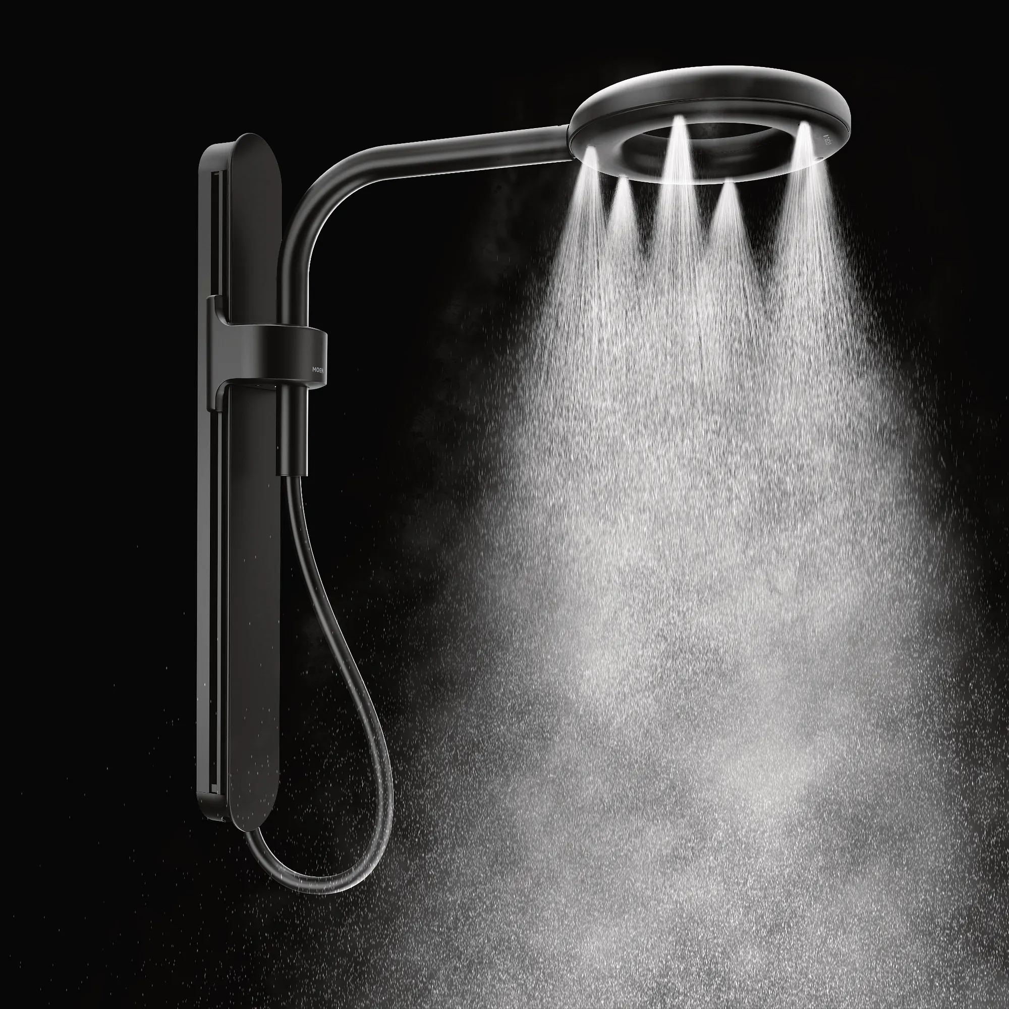 Moen Spa Shower Matte Black One-Function 7.9" Diameter Spray Head Rainshower - Image 4